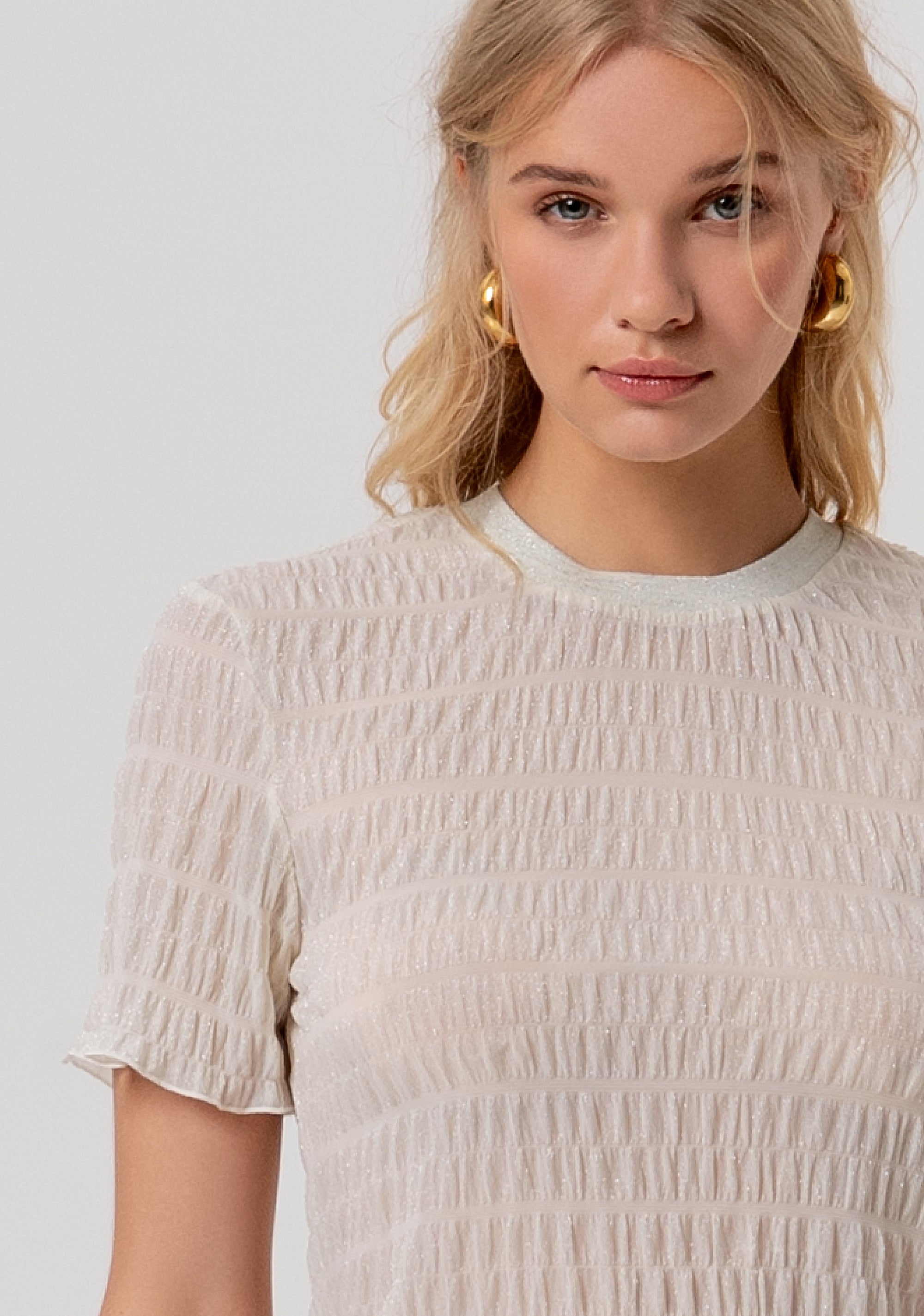 T-shirt slim fit made in embossed fabric Fracomina FR26ST3041J427Q7-595-2