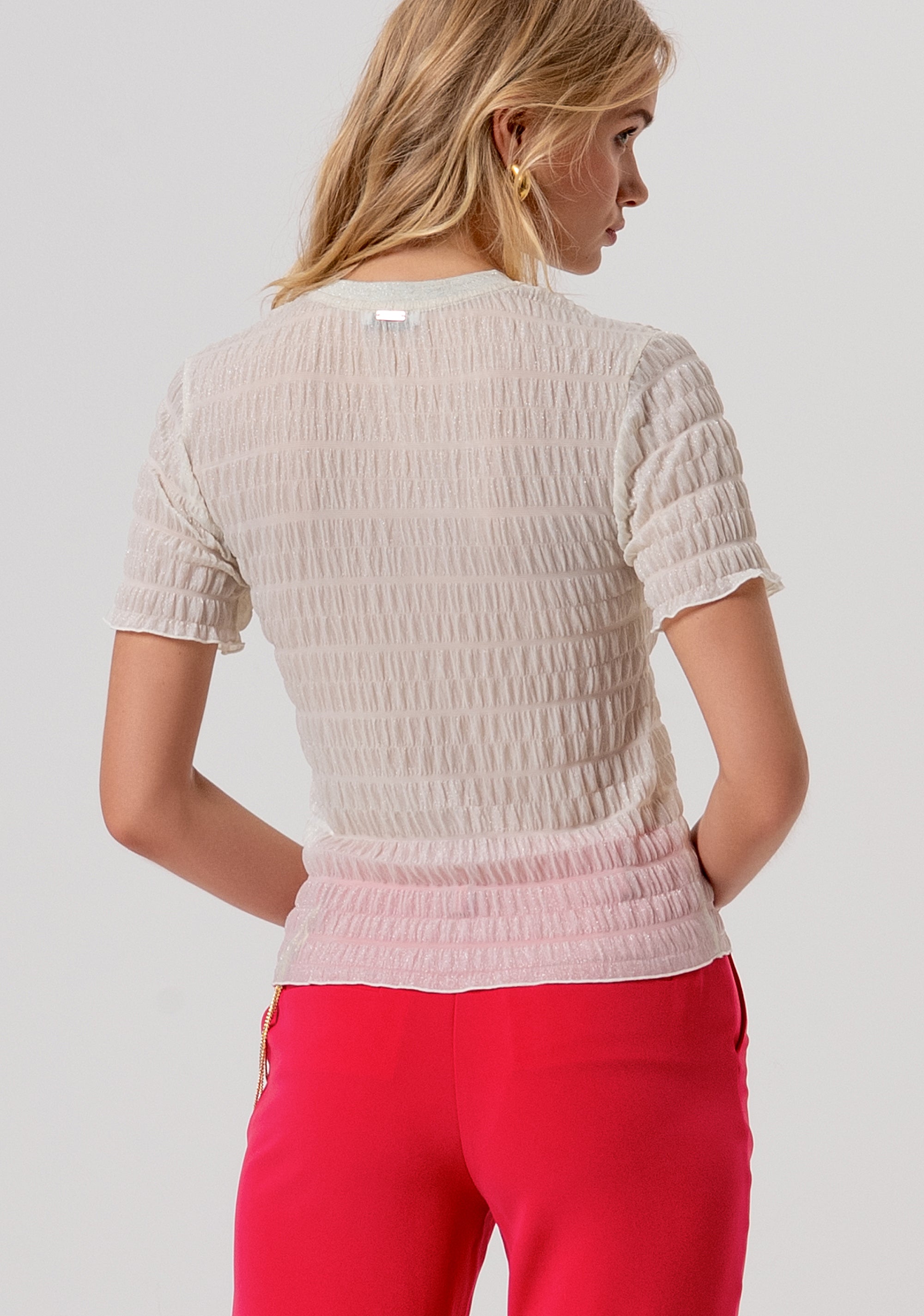 T-shirt slim fit made in embossed fabric Fracomina FR26ST3041J427Q7-595-3