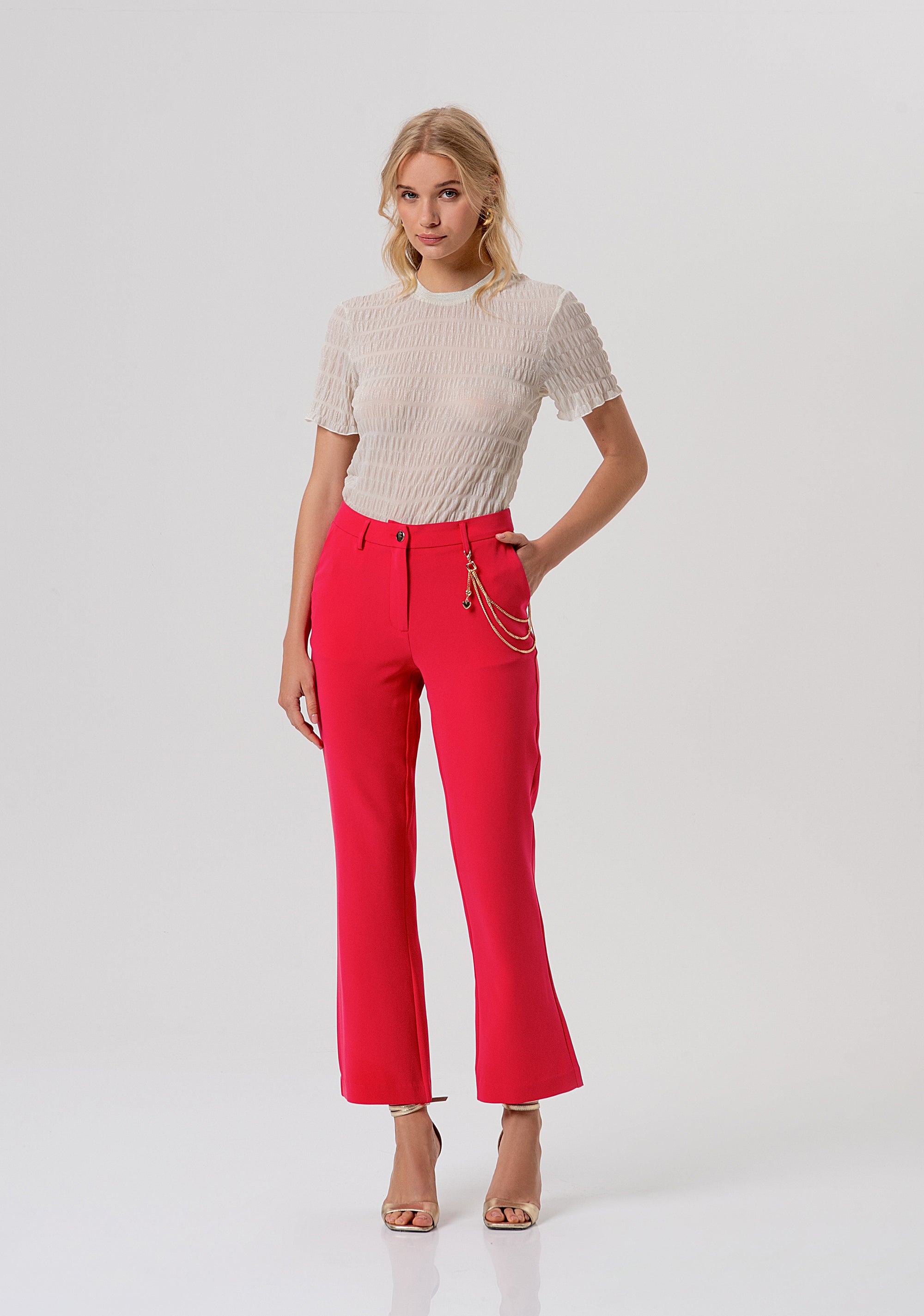 T-shirt slim fit made in embossed fabric Fracomina FR26ST3041J427Q7-595-4