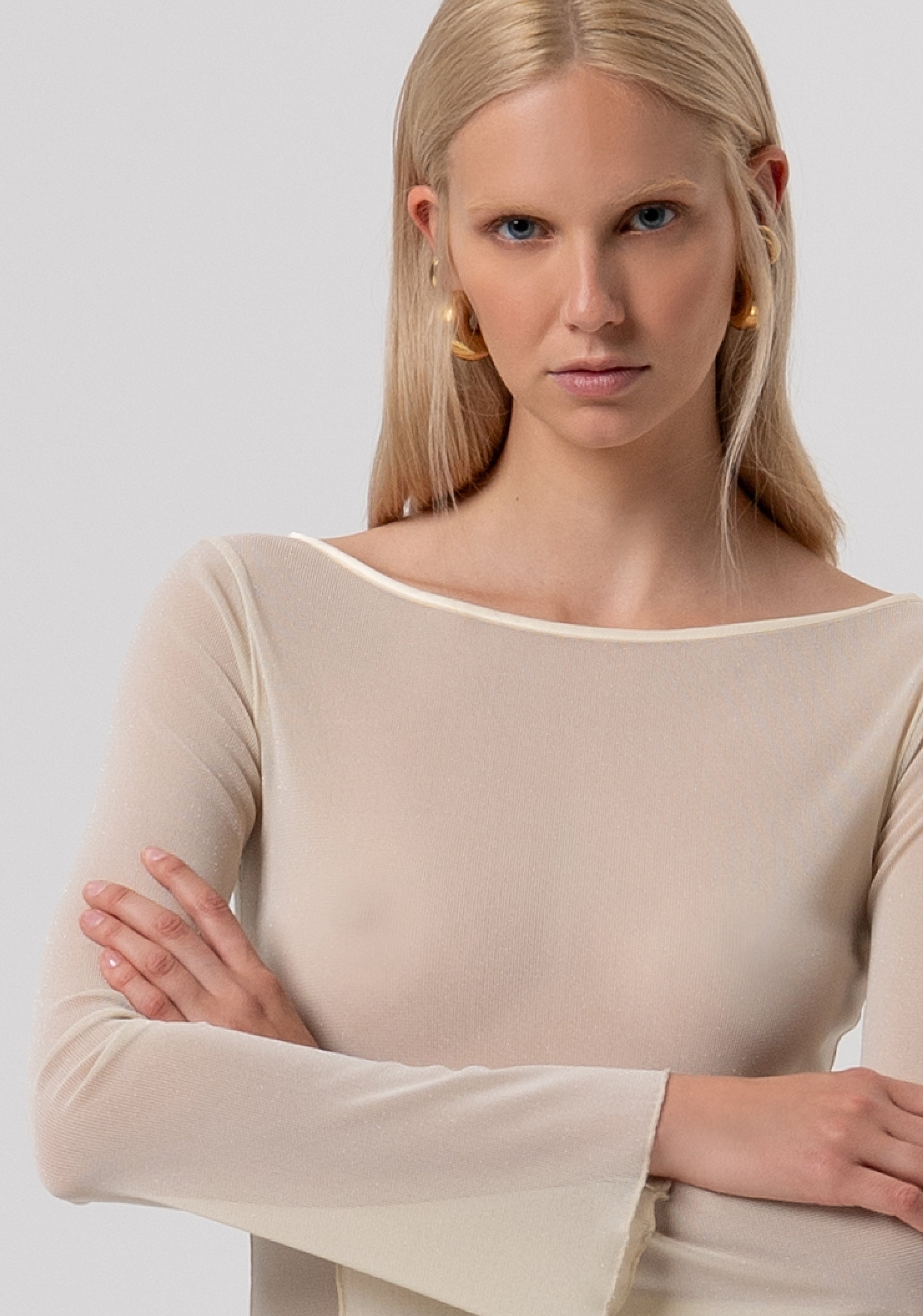 T-shirt slim fit made in tulle Fracomina FR26ST3042J48101-U01-2
