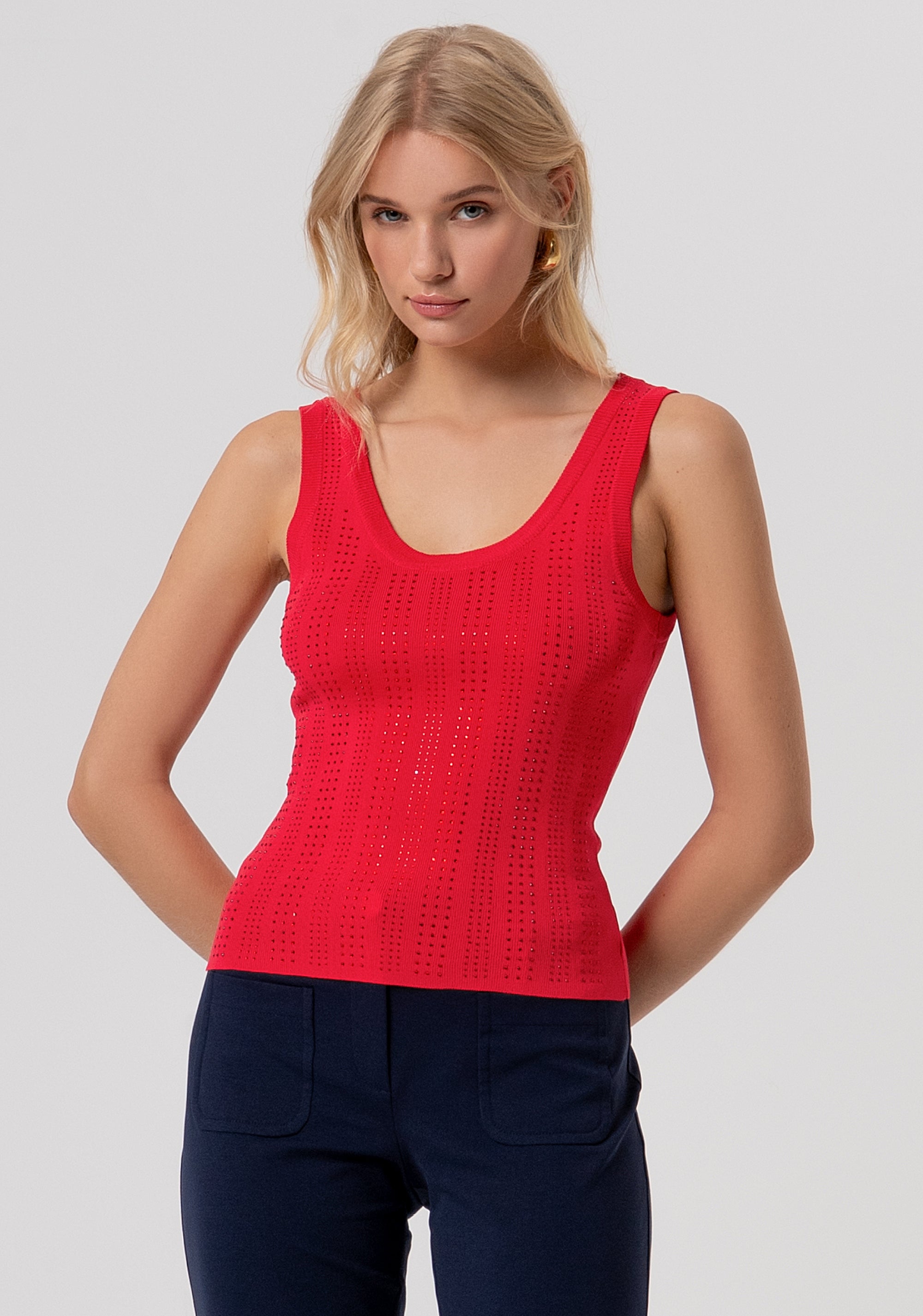 Knitted tank top slim fit Fracomina FR26ST4005K524R9-101-1