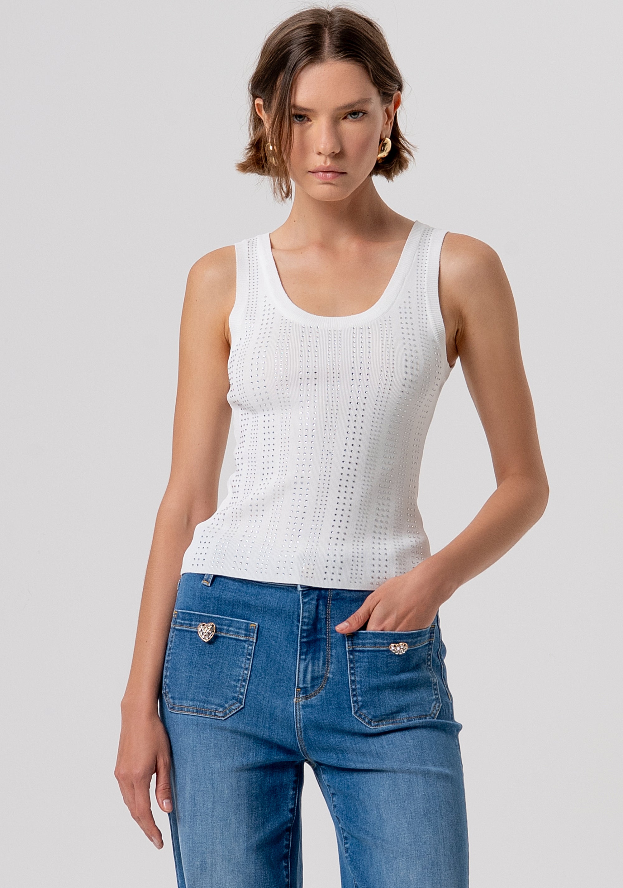 Knitted tank top slim fit Fracomina FR26ST4005K524R9-108-1