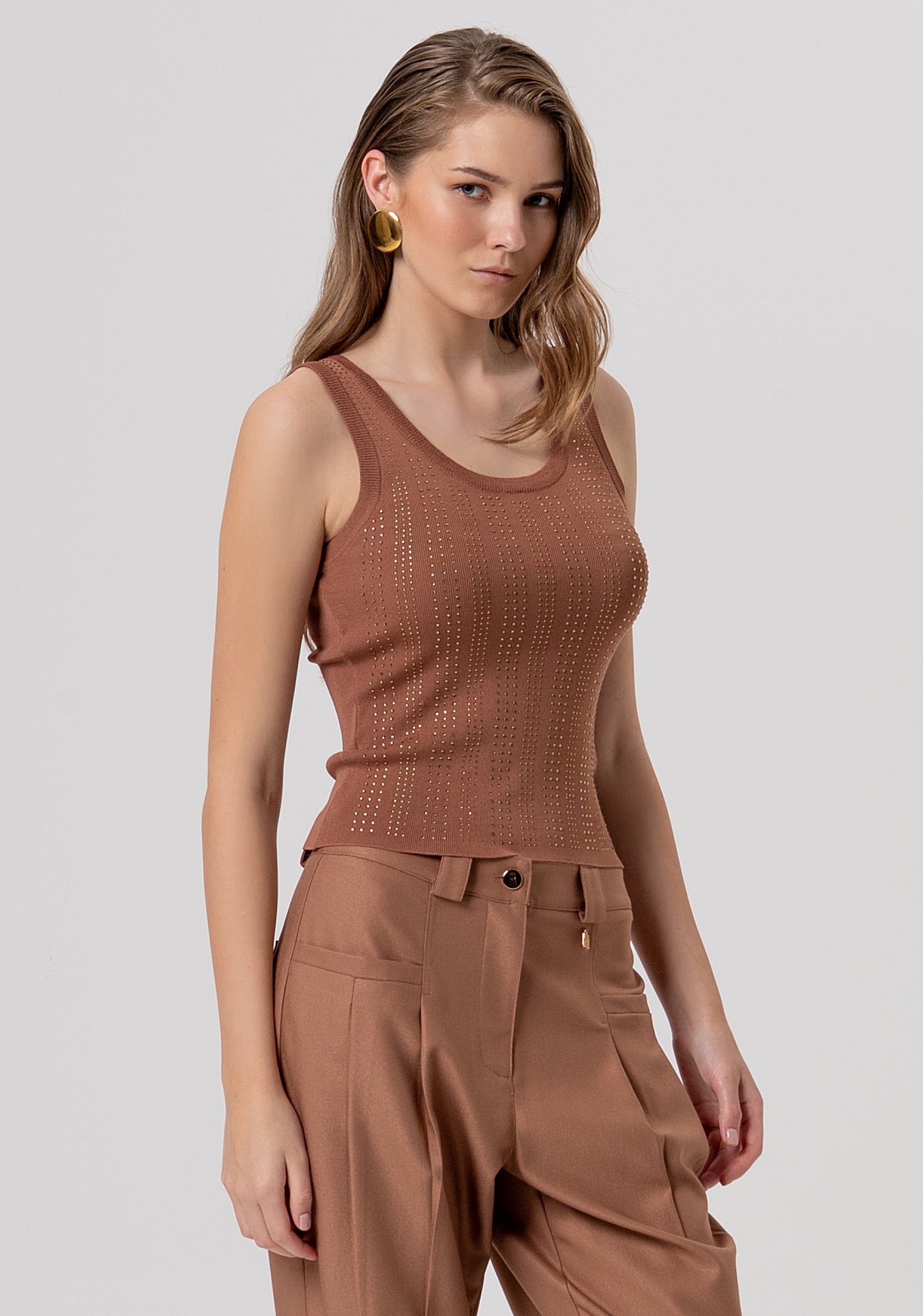 Knitted tank top slim fit Fracomina FR26ST4005K524R9-M07-1