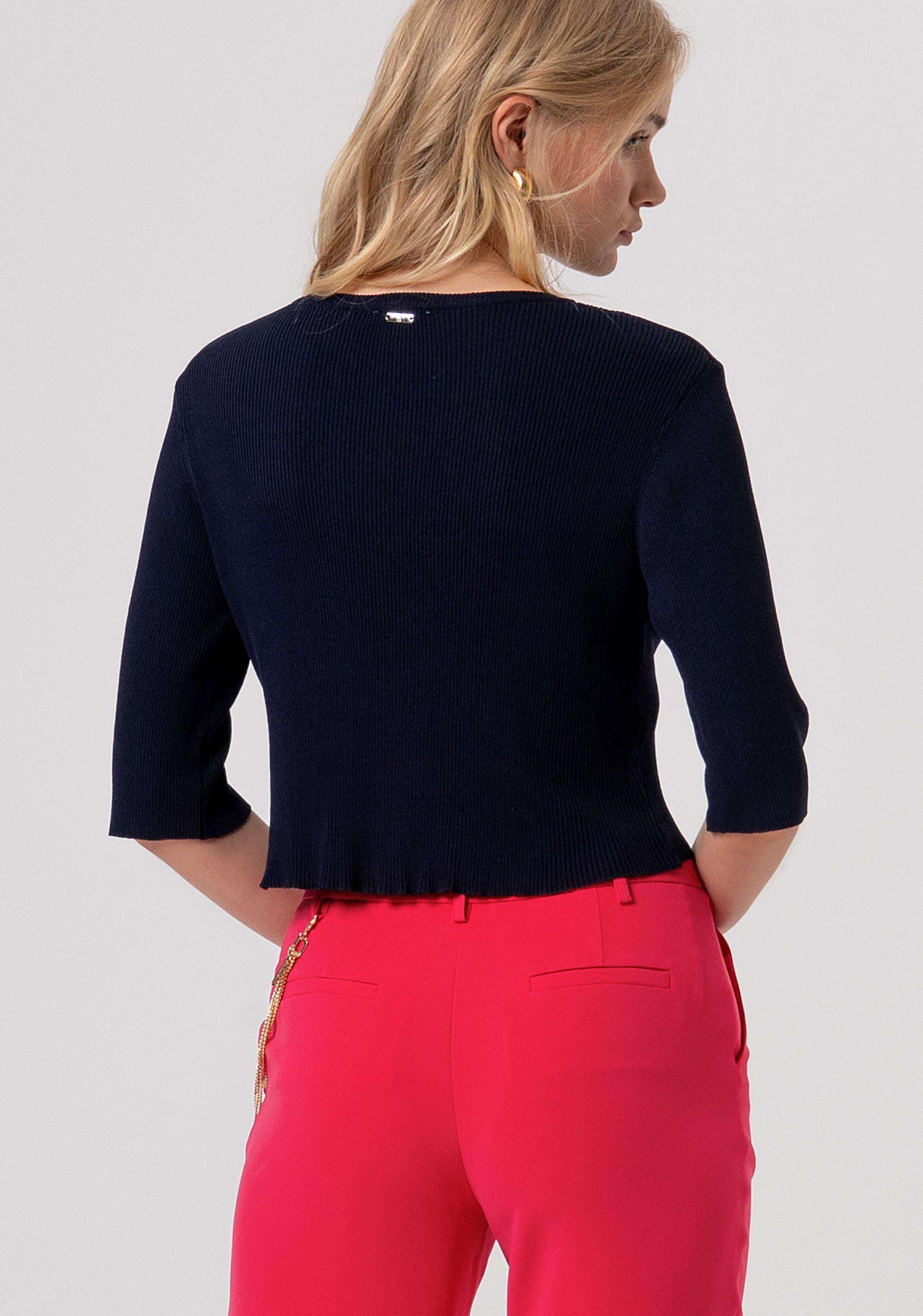 Knitwear cropped with ribs Fracomina FR26ST7008K52401-117-3