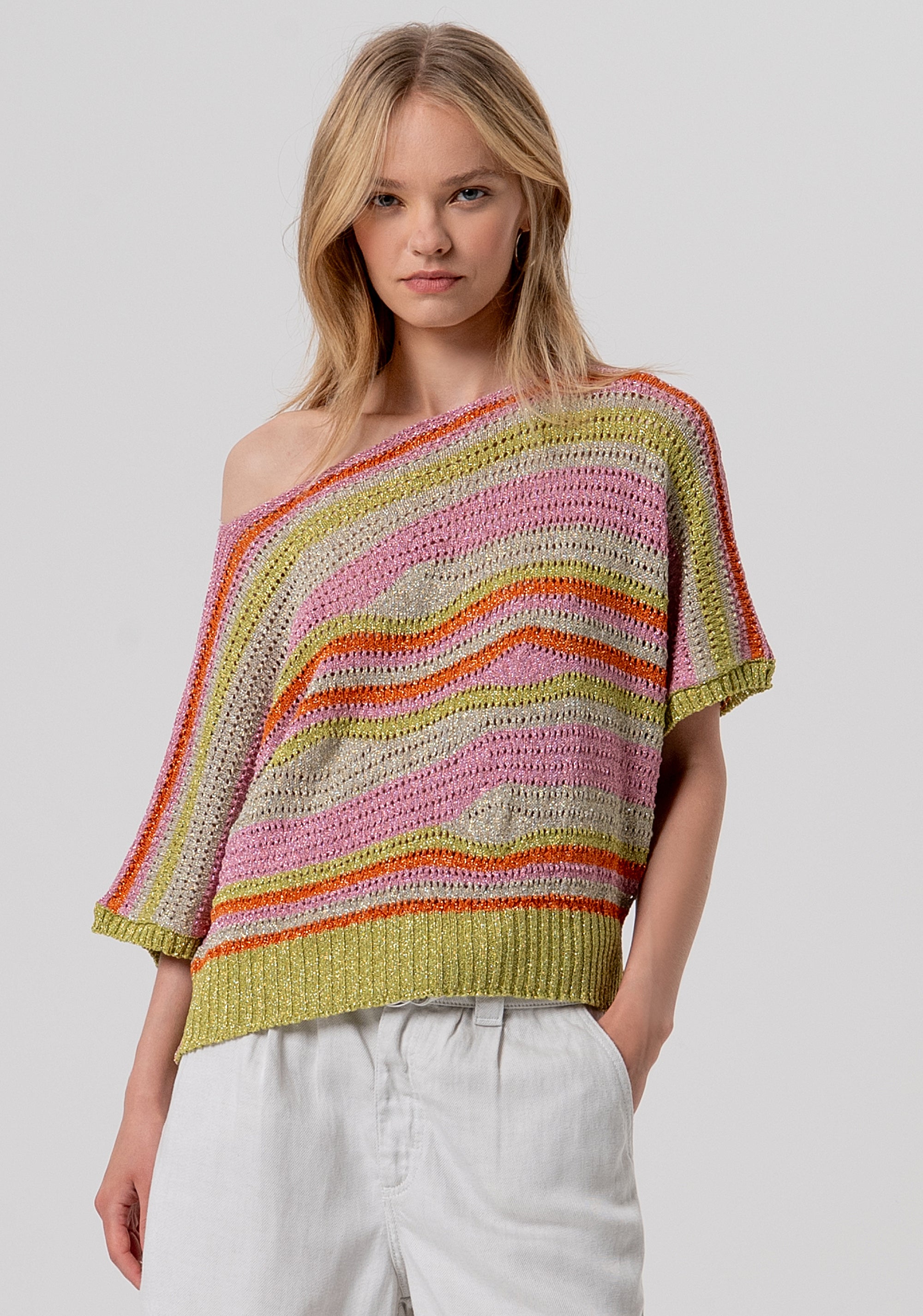 Knitwear over fit multicolor Fracomina FR26ST7025K432Q7-210-1