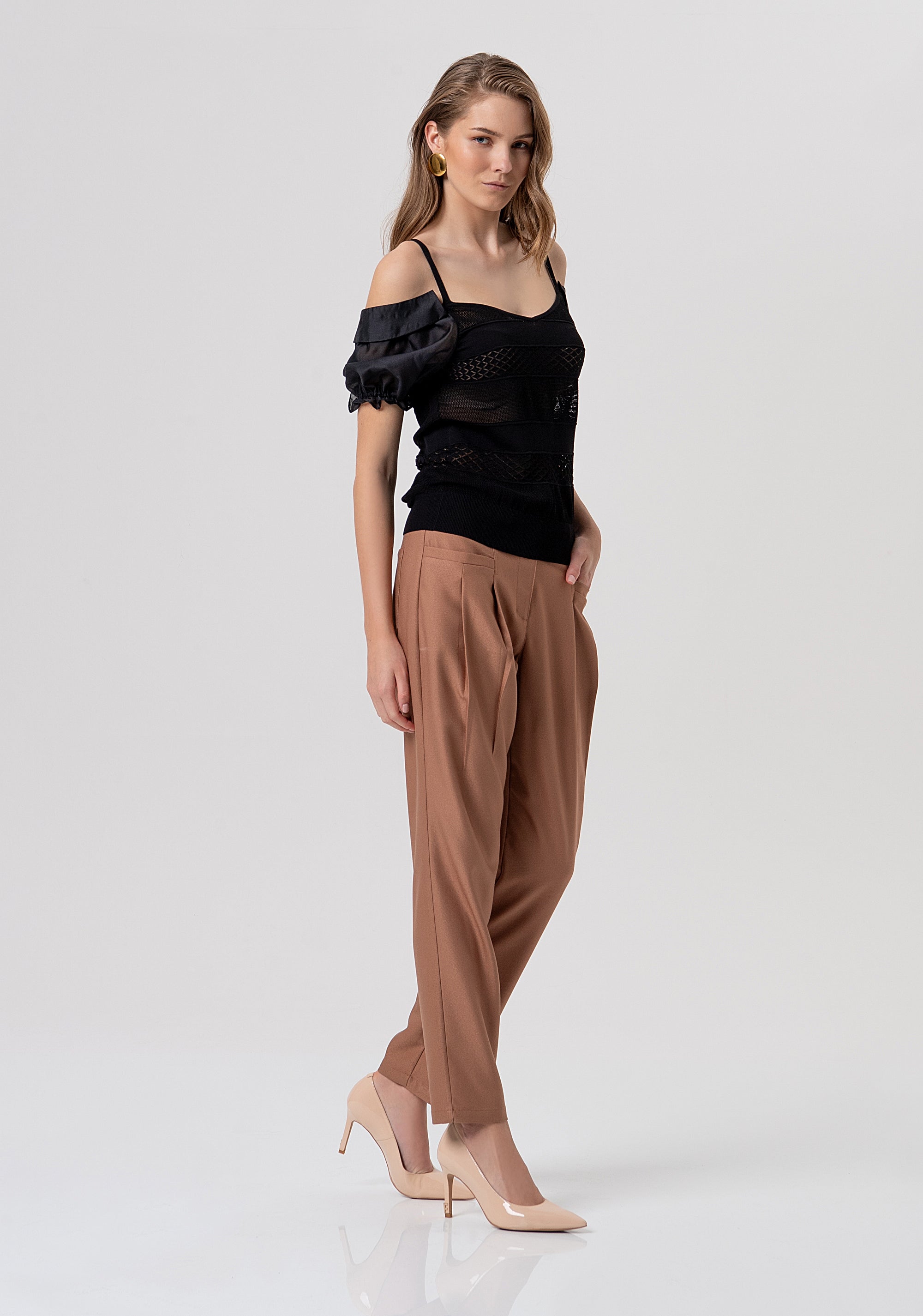 Knitwear slim fit with openwork Fracomina FR26ST7030K41701-053-4