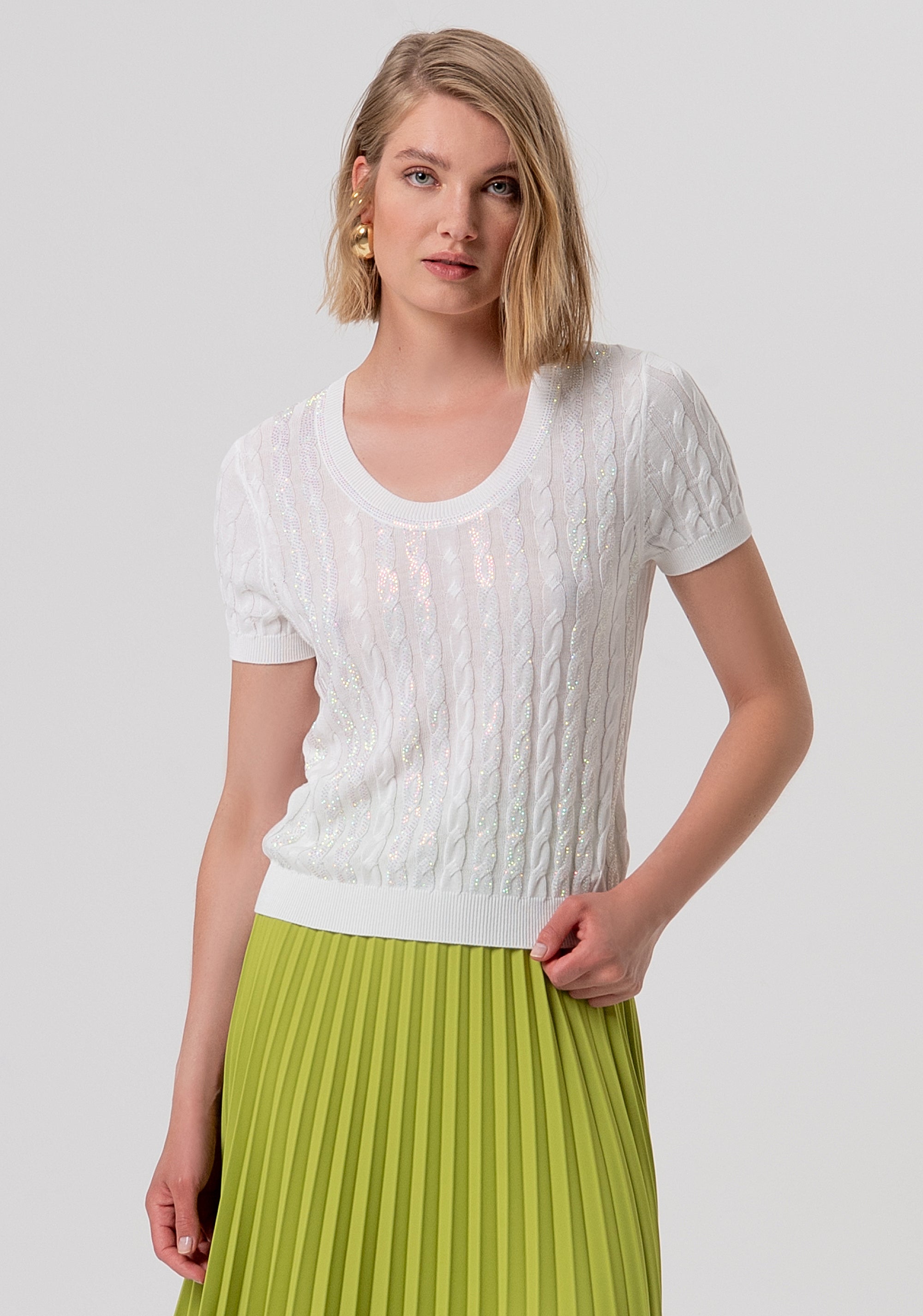 Knitwear regular fit with plaits Fracomina FR26ST7031K547R9-108