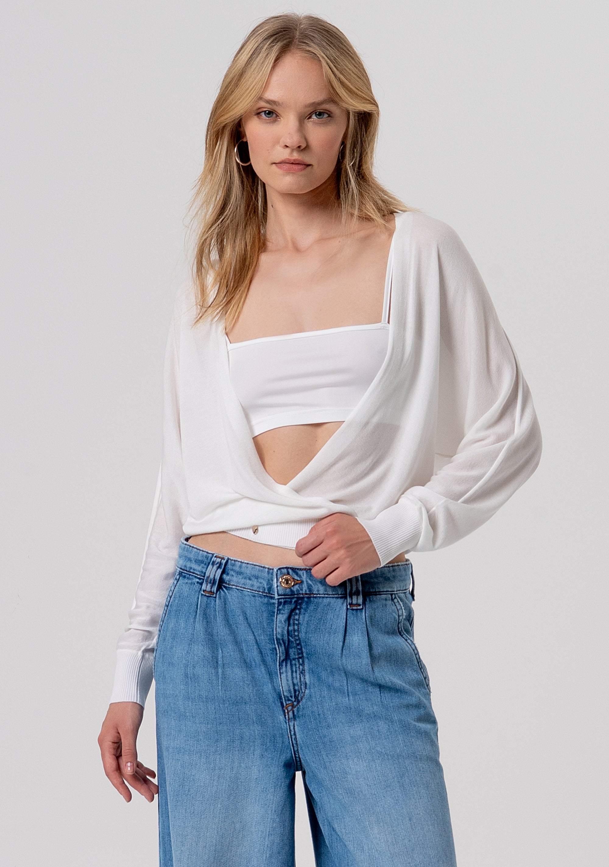 Cardigan over fit with silk Fracomina FR26ST8002K54401-108-1