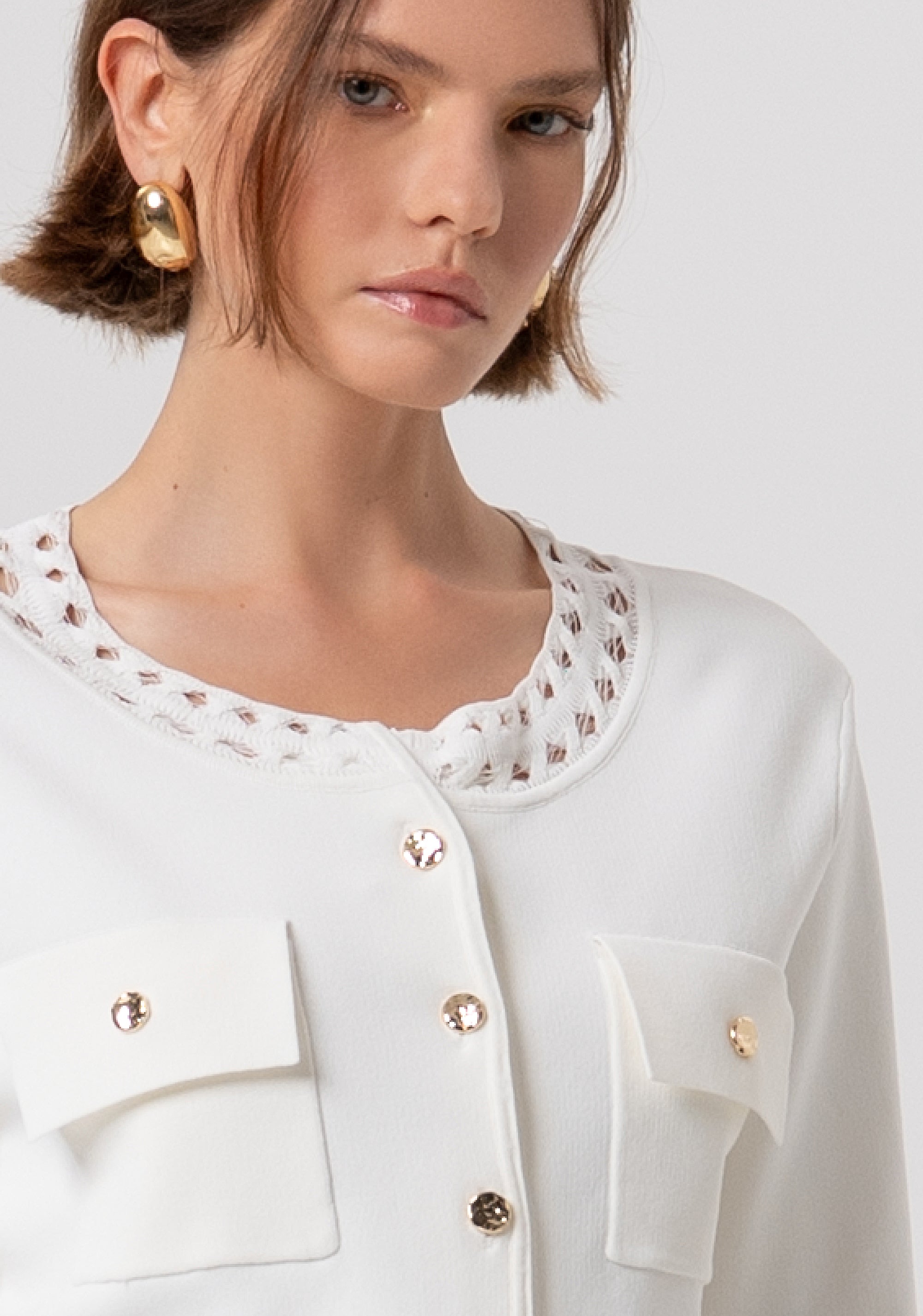 Cardigan regular fit with lace details Fracomina FR26ST8010K52401-108-2