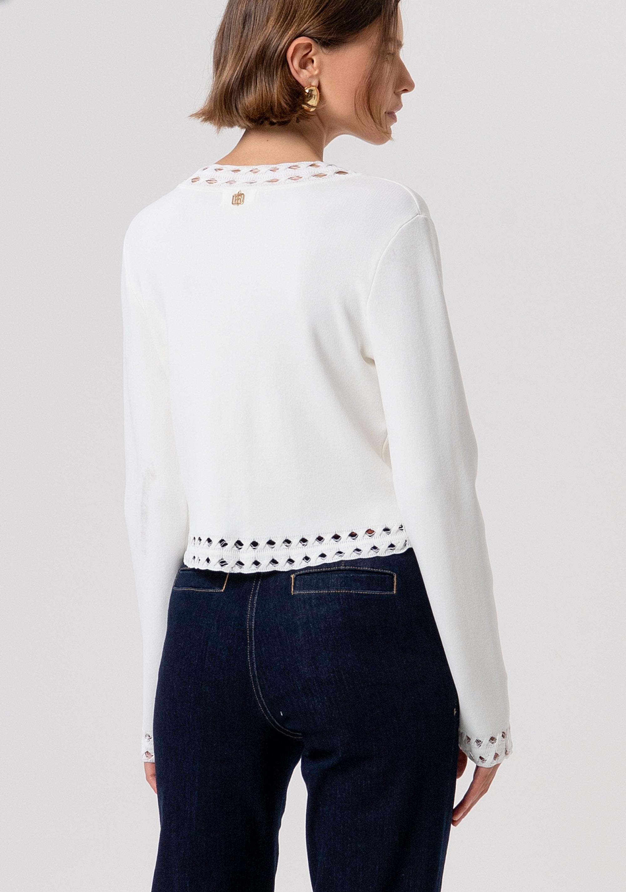 Cardigan regular fit with lace details Fracomina FR26ST8010K52401-108-3