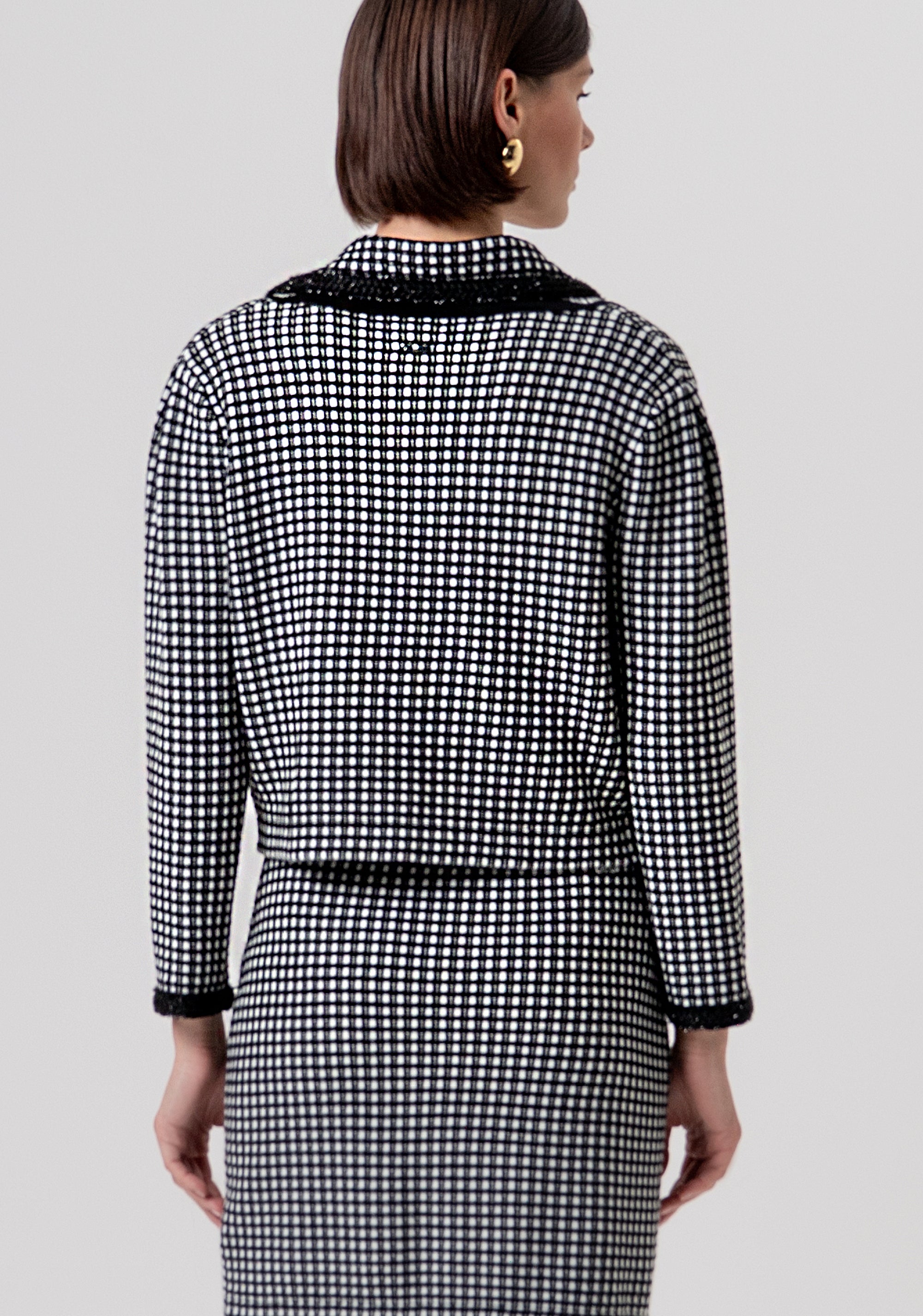 Cardigan regular fit made in tweed Fracomina FR26ST8011K459S9-054-3