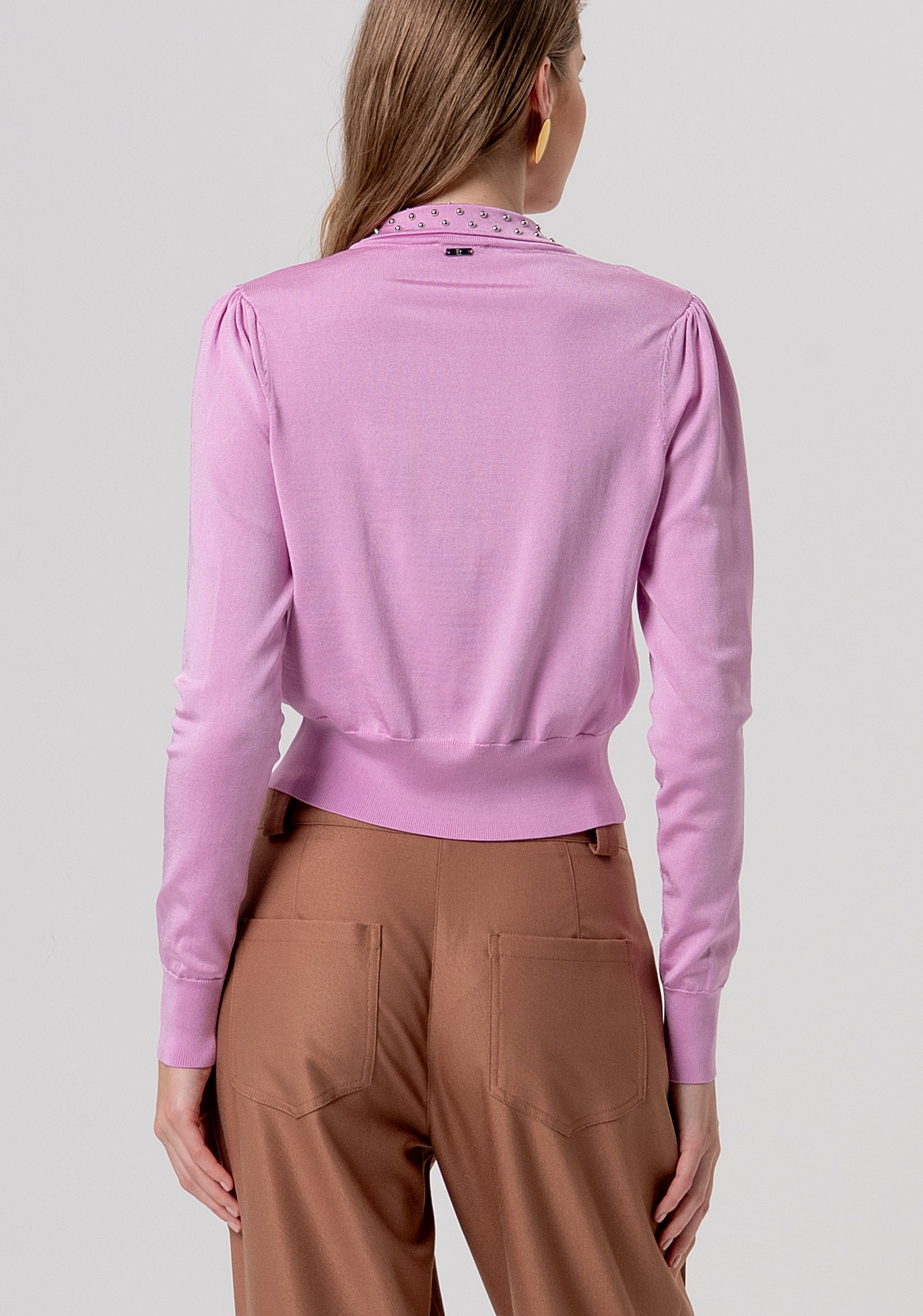 Cardigan regular fit with bow at the neck drop Fracomina FR26ST8016K42101-226-3