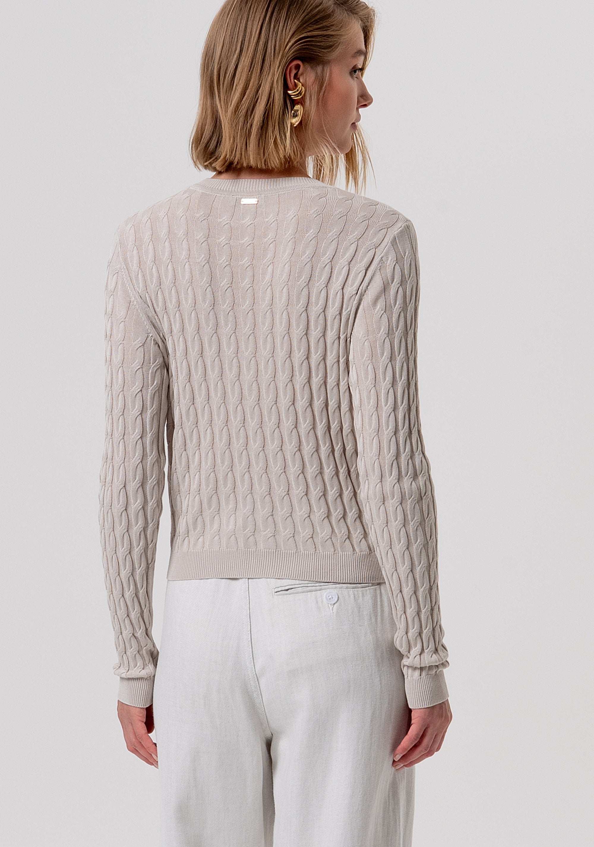 Cardigan regular fit with plaits Fracomina FR26ST8023K547R9-251-3