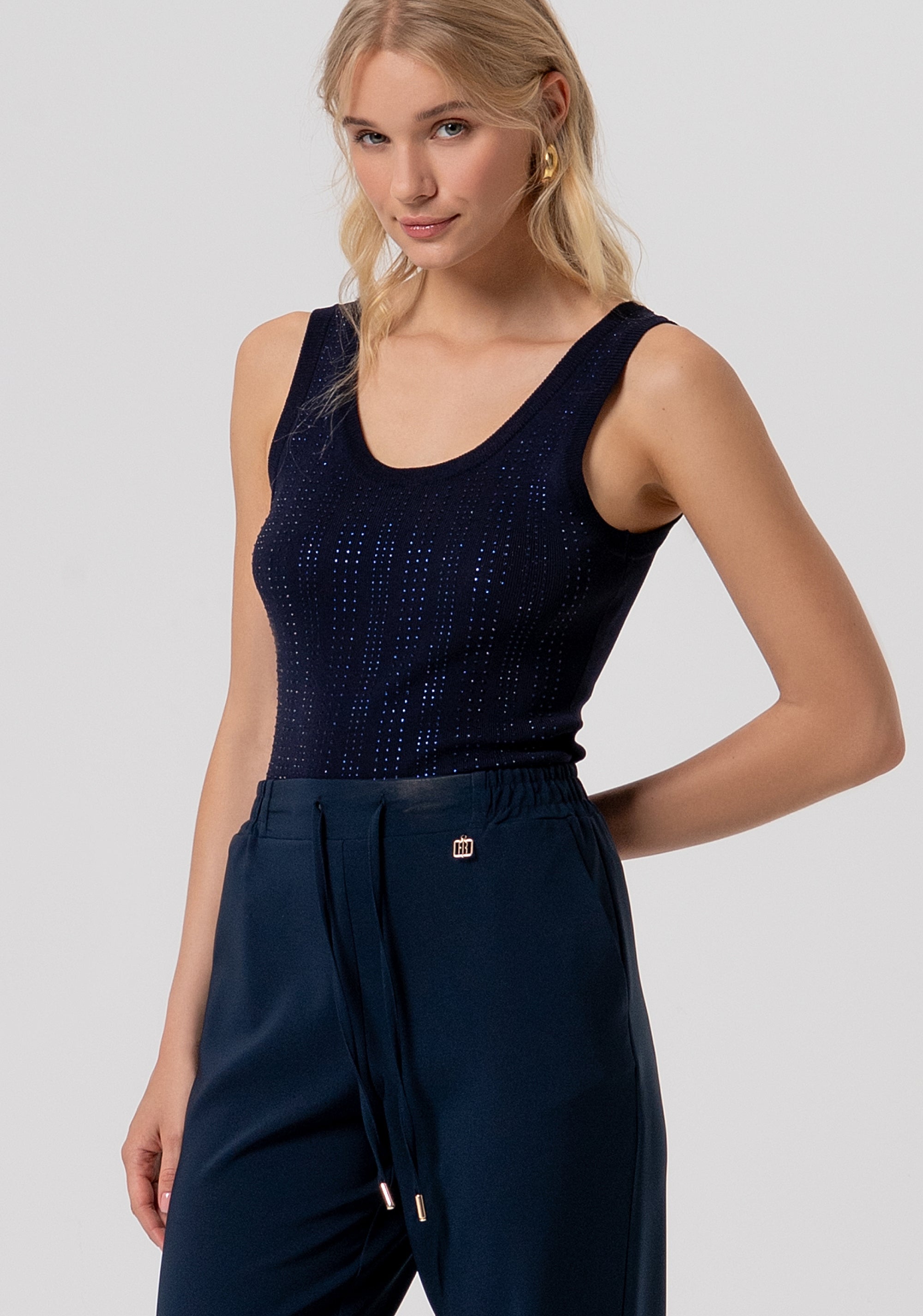 Pant regular fit with coulisse at the waist Fracomina FR26SV2001W42901-117-2