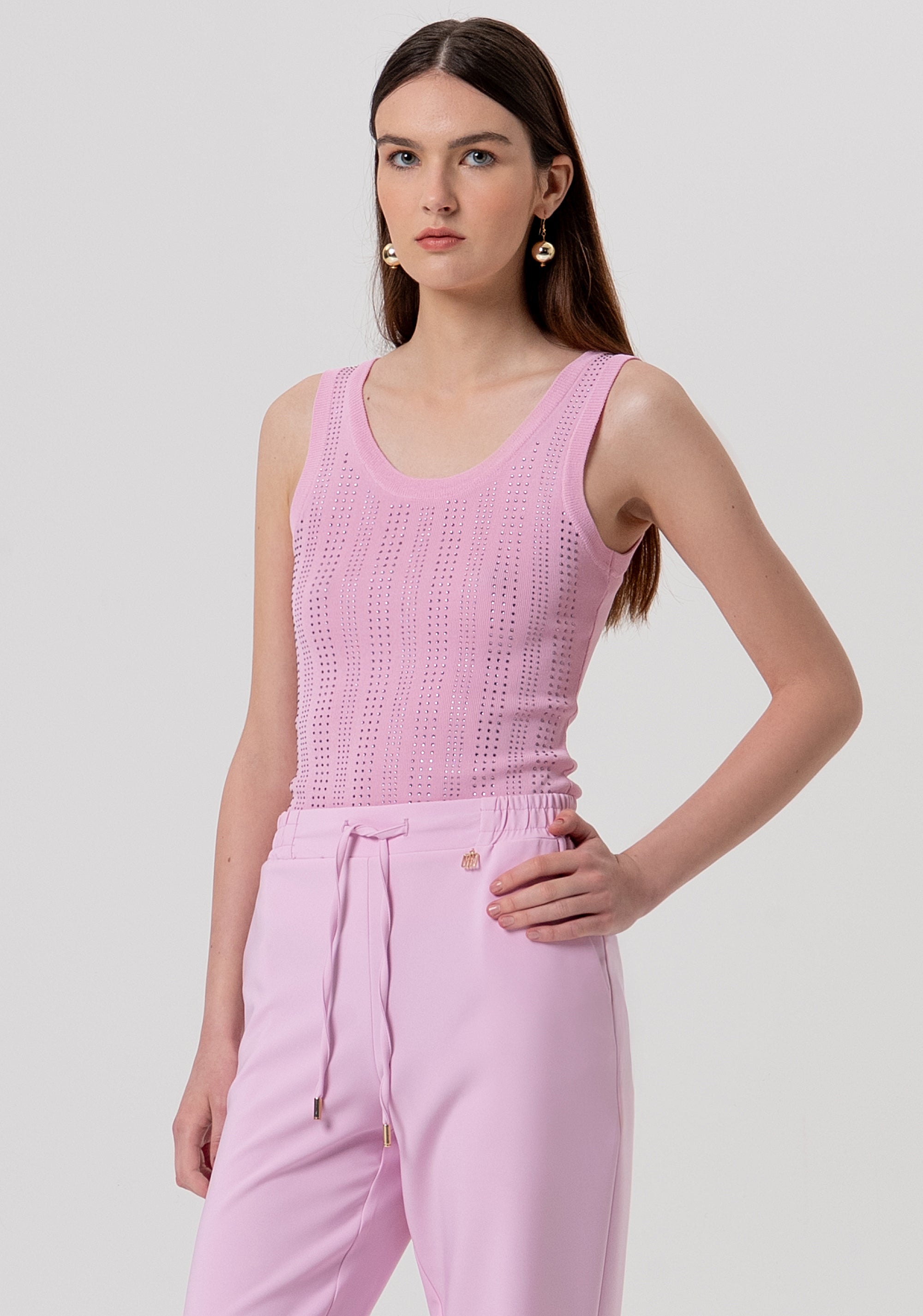 Pant regular fit with coulisse at the waist Fracomina FR26SV2001W42901-226-2