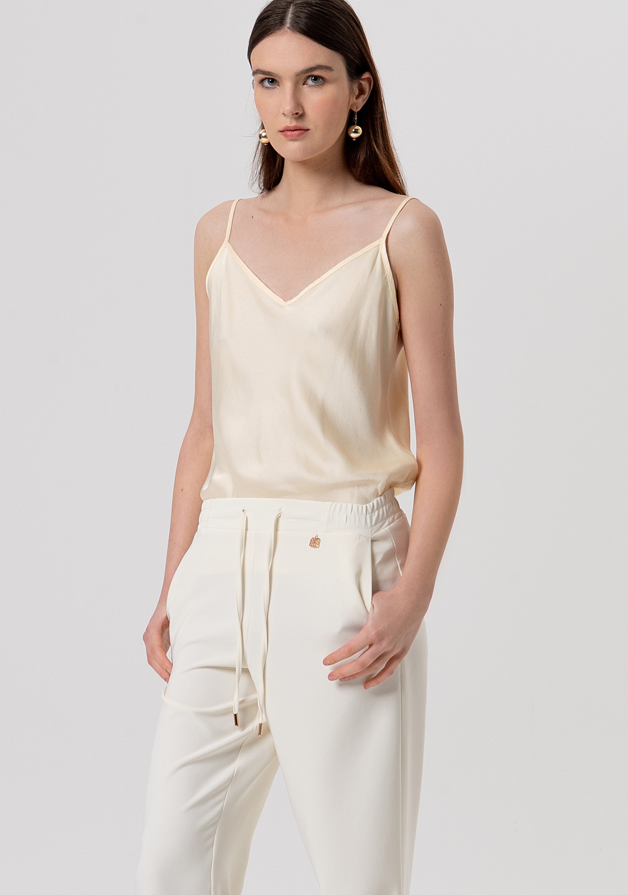 Pant regular fit with coulisse at the waist Fracomina FR26SV2001W42901-B59-2
