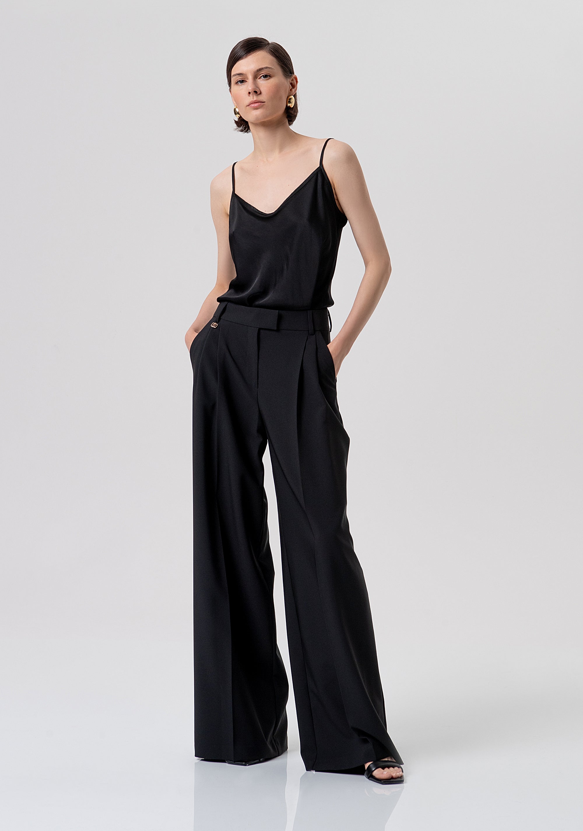 FLARE PALAZZO PANTS BLACK Fracomina FR26SV3001W42901-053-1