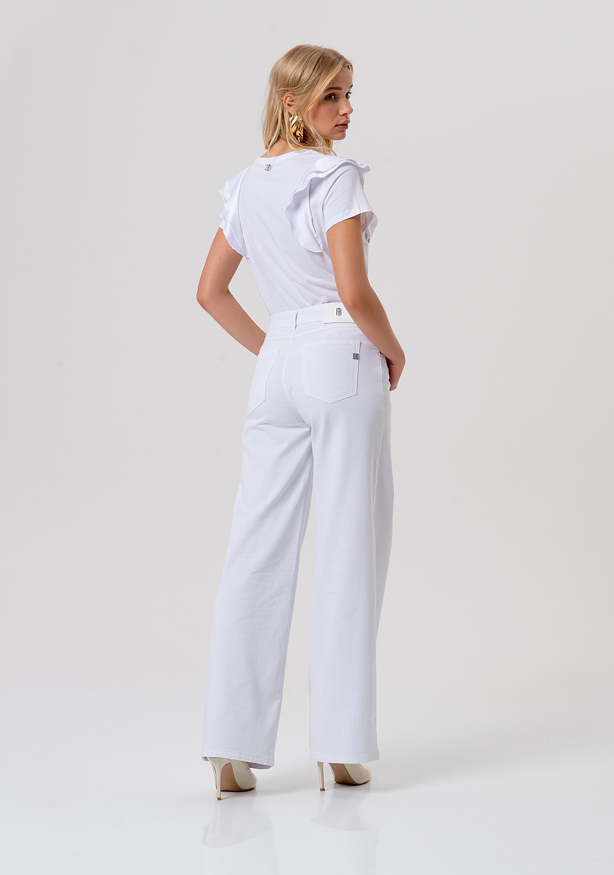 Palazzo pant flare made in cotton bull Fracomina FR26SV3030W615R9-278-3