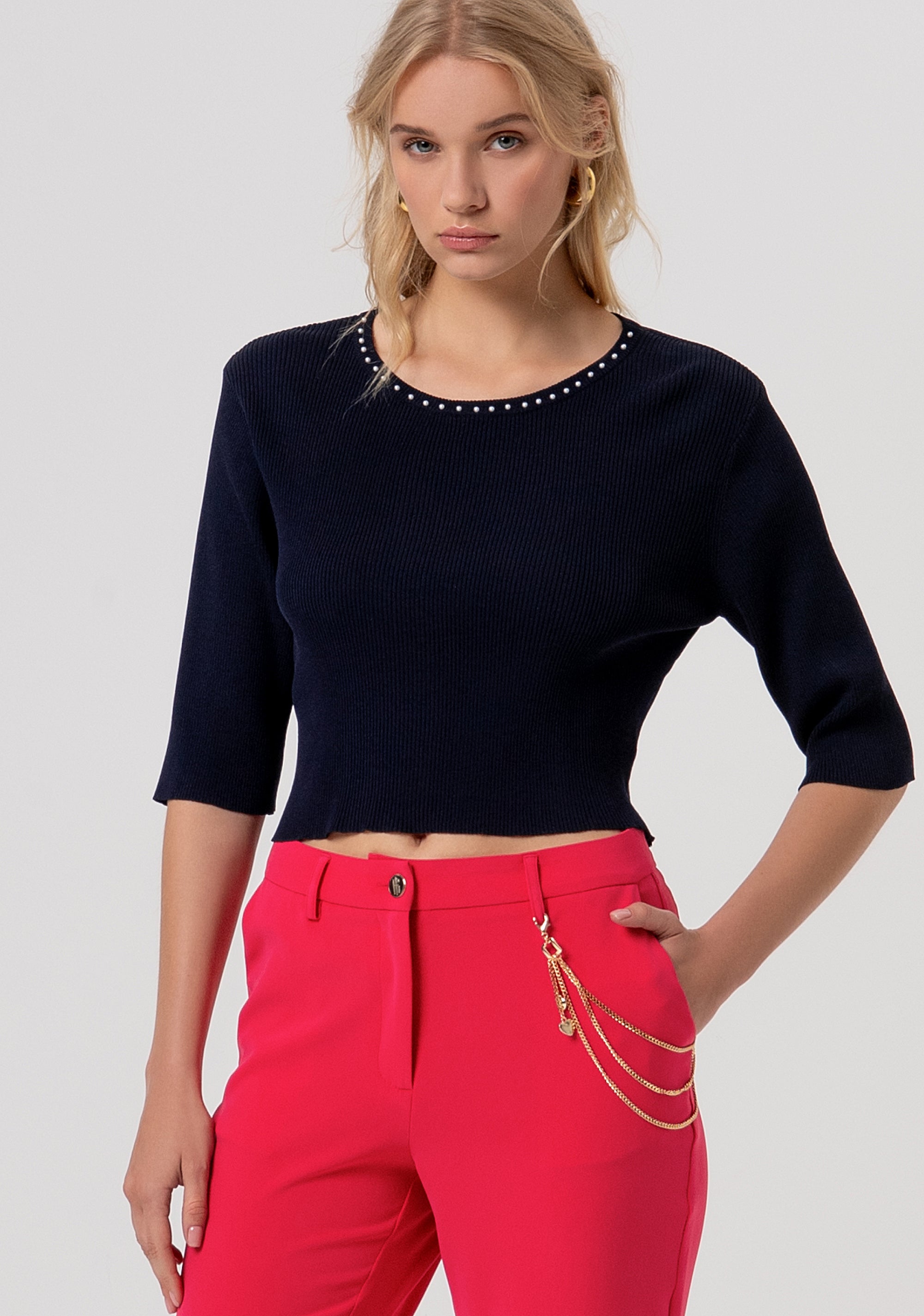 Bootcut pant chino style Fracomina FR26SV4004W83001-101-2