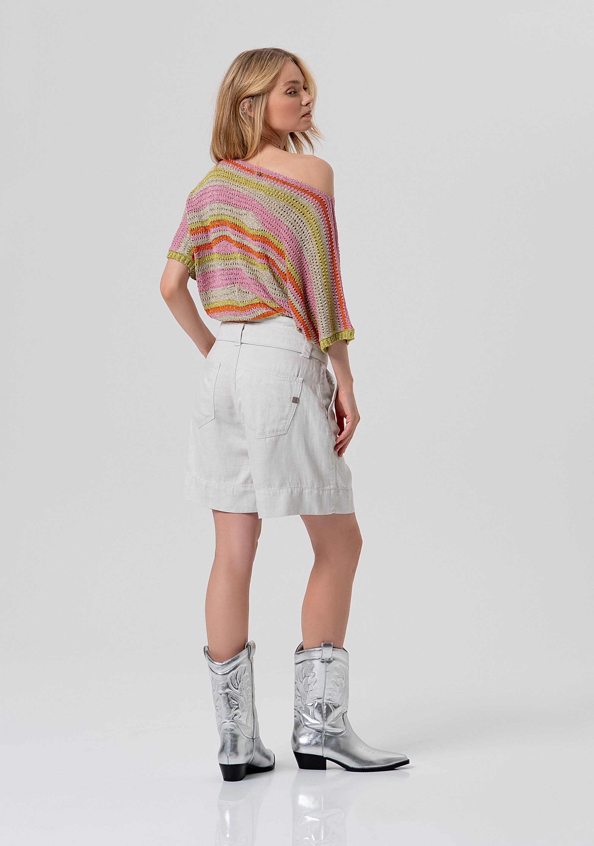 Bermuda flare made in lyocell and linen Fracomina FR26SV6021W82601-737-3