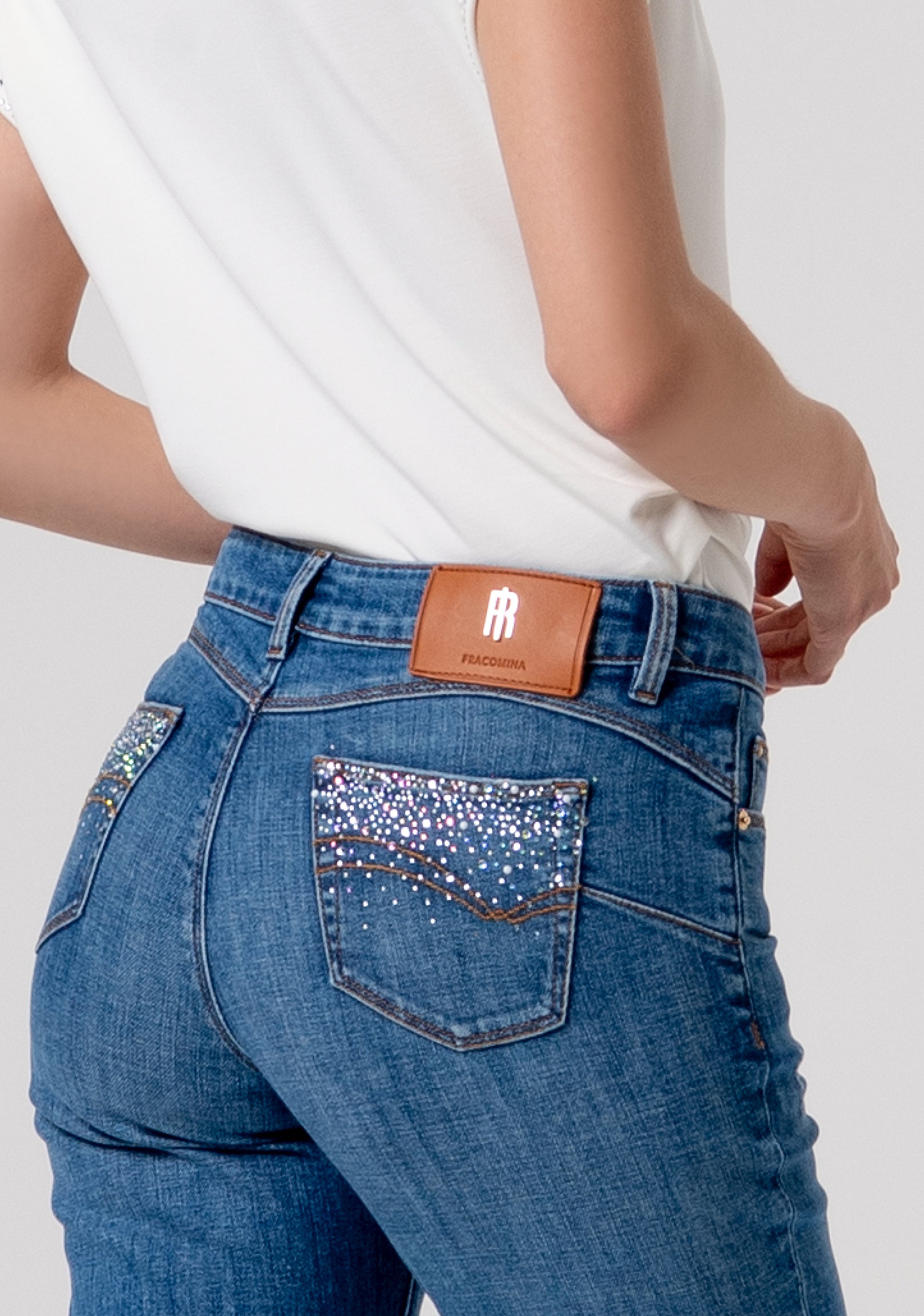 Jeans bootcut with push-up effect made in denim with middle wash Fracomina FR26SV8020D450P2-A99-4