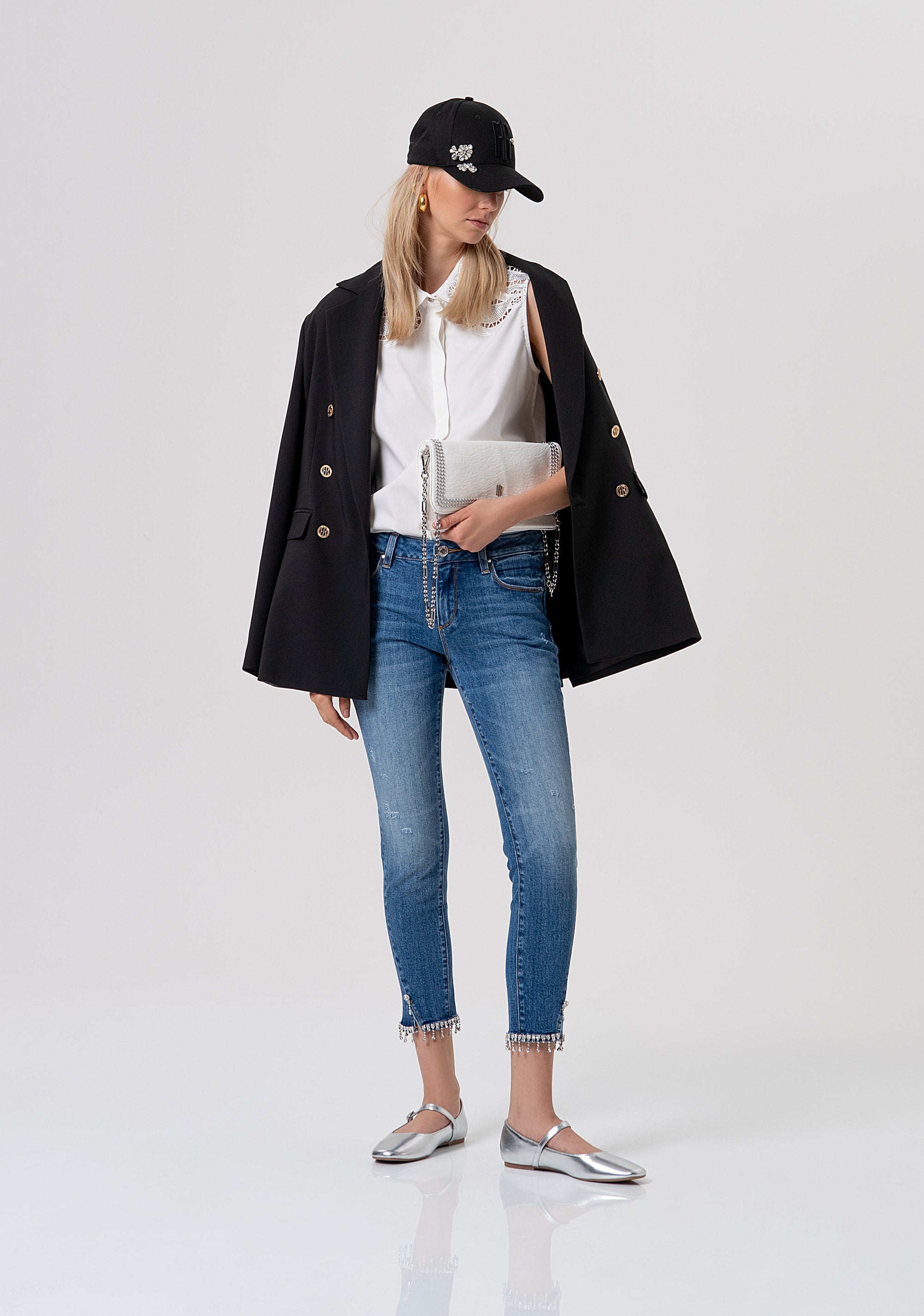 Jeans slim fit with push-up effect made in denim with middle wash Fracomina FR26SV9002D40102-A99-4