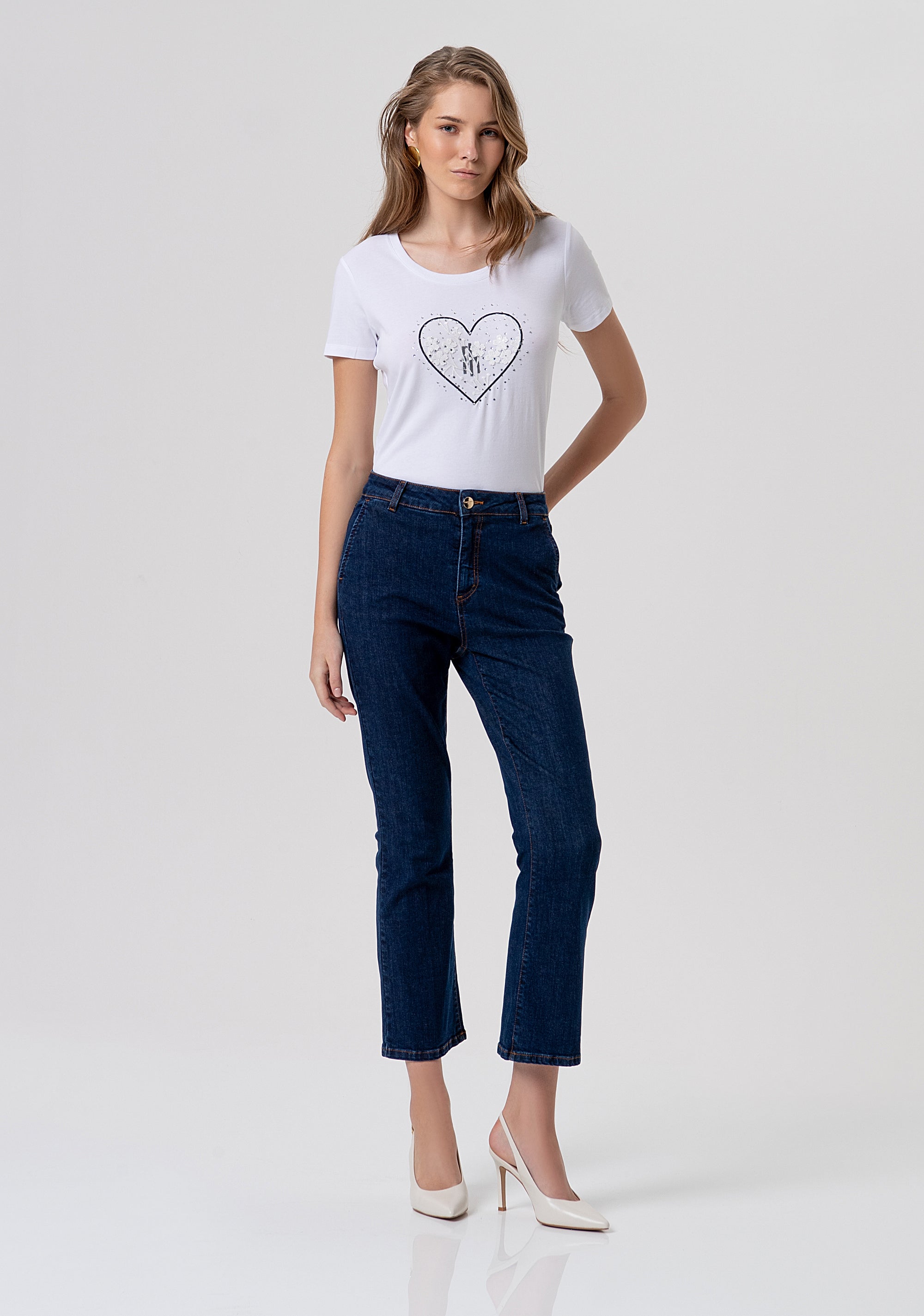 Jeans bootcut made in denim with raw wash Fracomina FR26SV9007D46093-L23-1