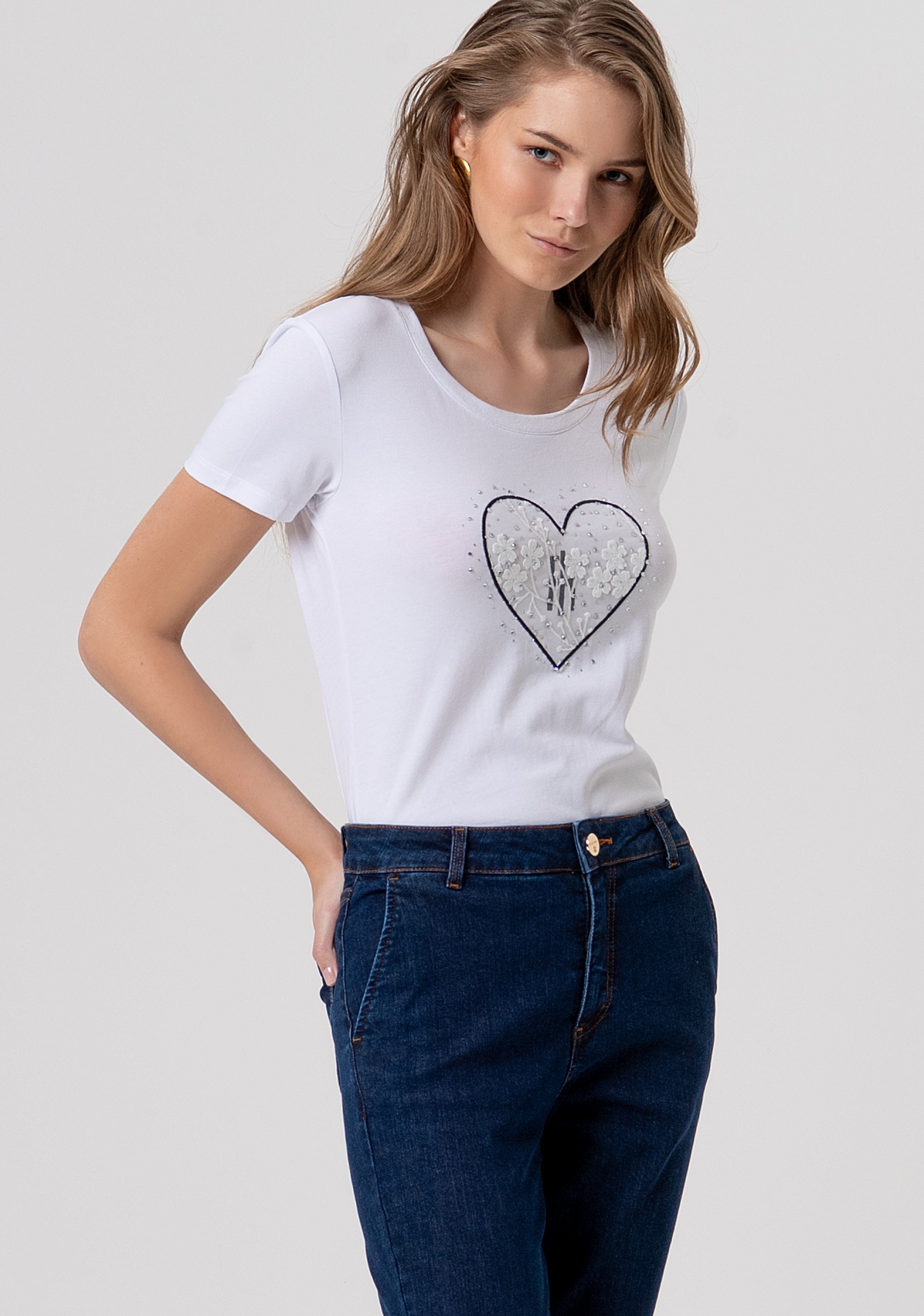 Jeans bootcut made in denim with raw wash Fracomina FR26SV9007D46093-L23-2