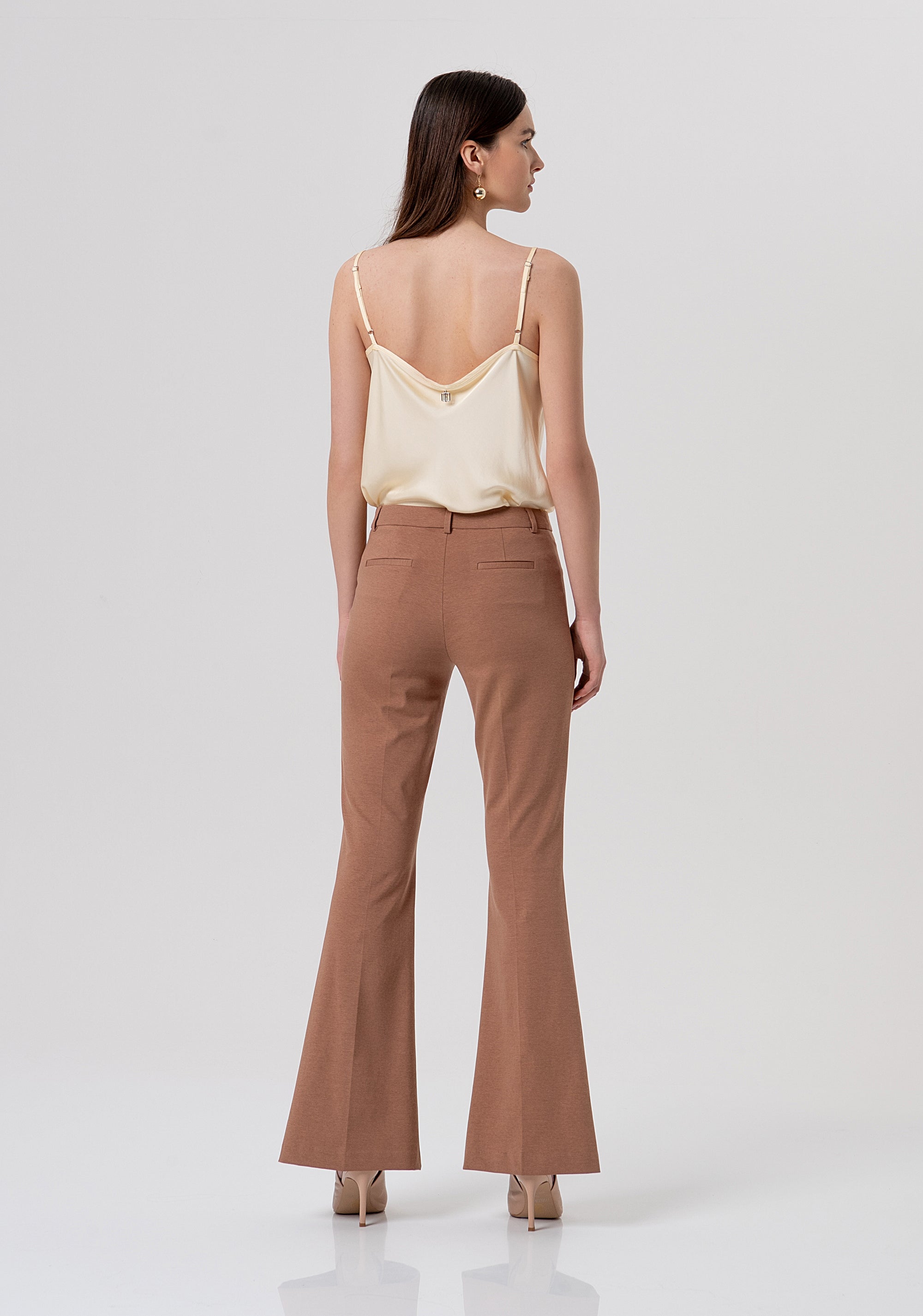 Bootcut pant made in Milano stitch fabric Fracomina FR26SVA006W51501-M07-3