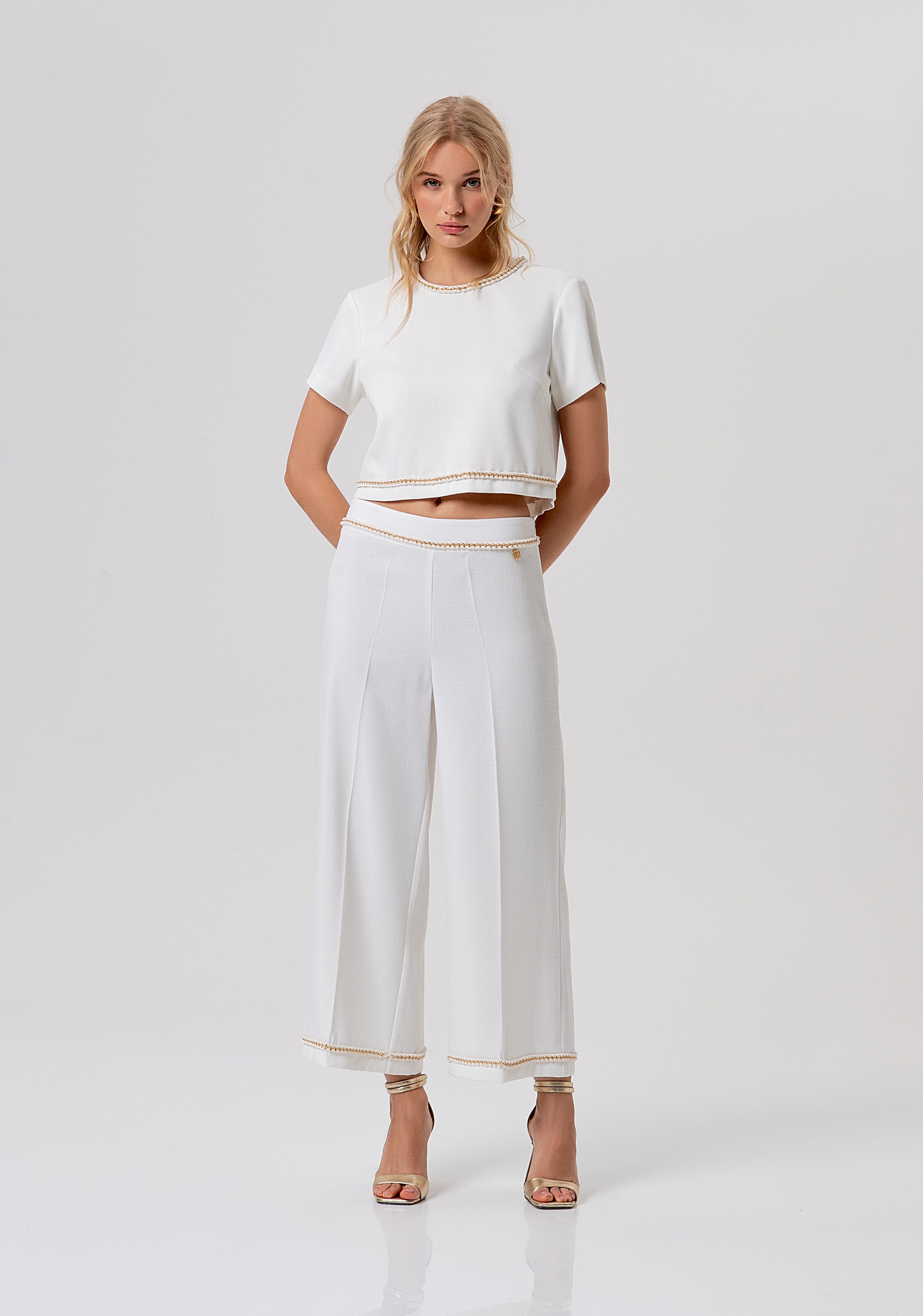 Pant cropped culotte style Fracomina FR26SVB010W43901-108