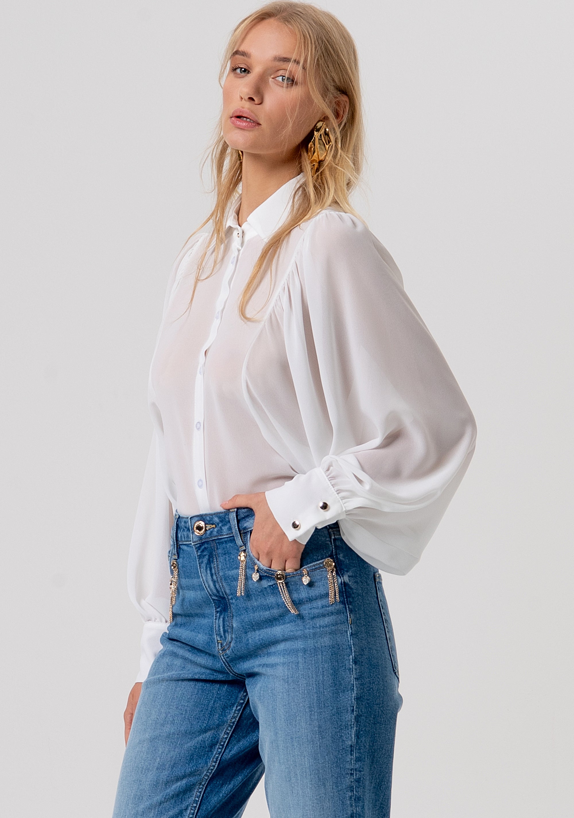 Jeans carrot mom fit made in denim with middle wash Fracomina FR26SVD005D40103-258-2