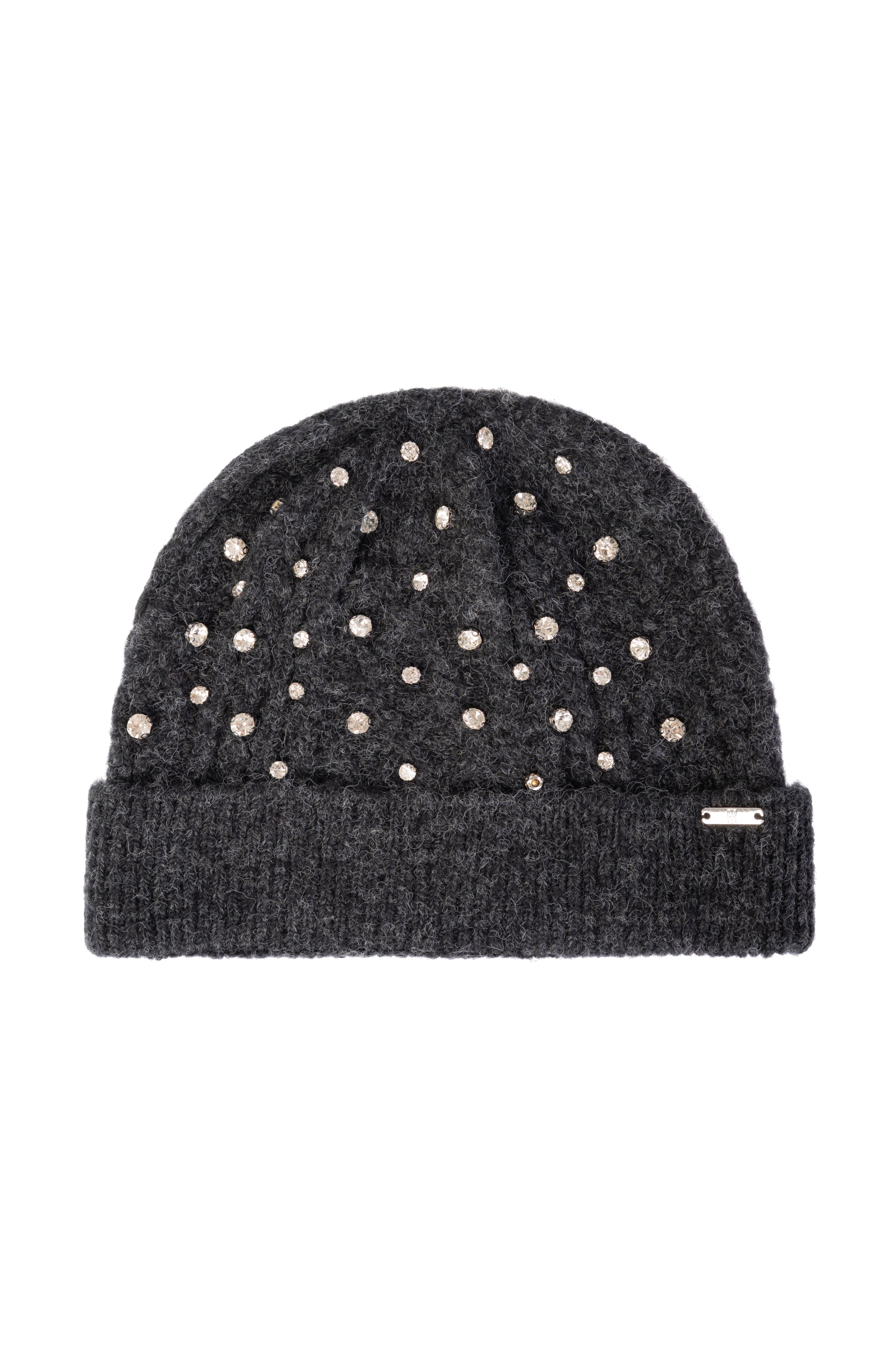 Knitted hat with shiny stones applied Fracomina FR26WA4004K457R9-KG4-1
