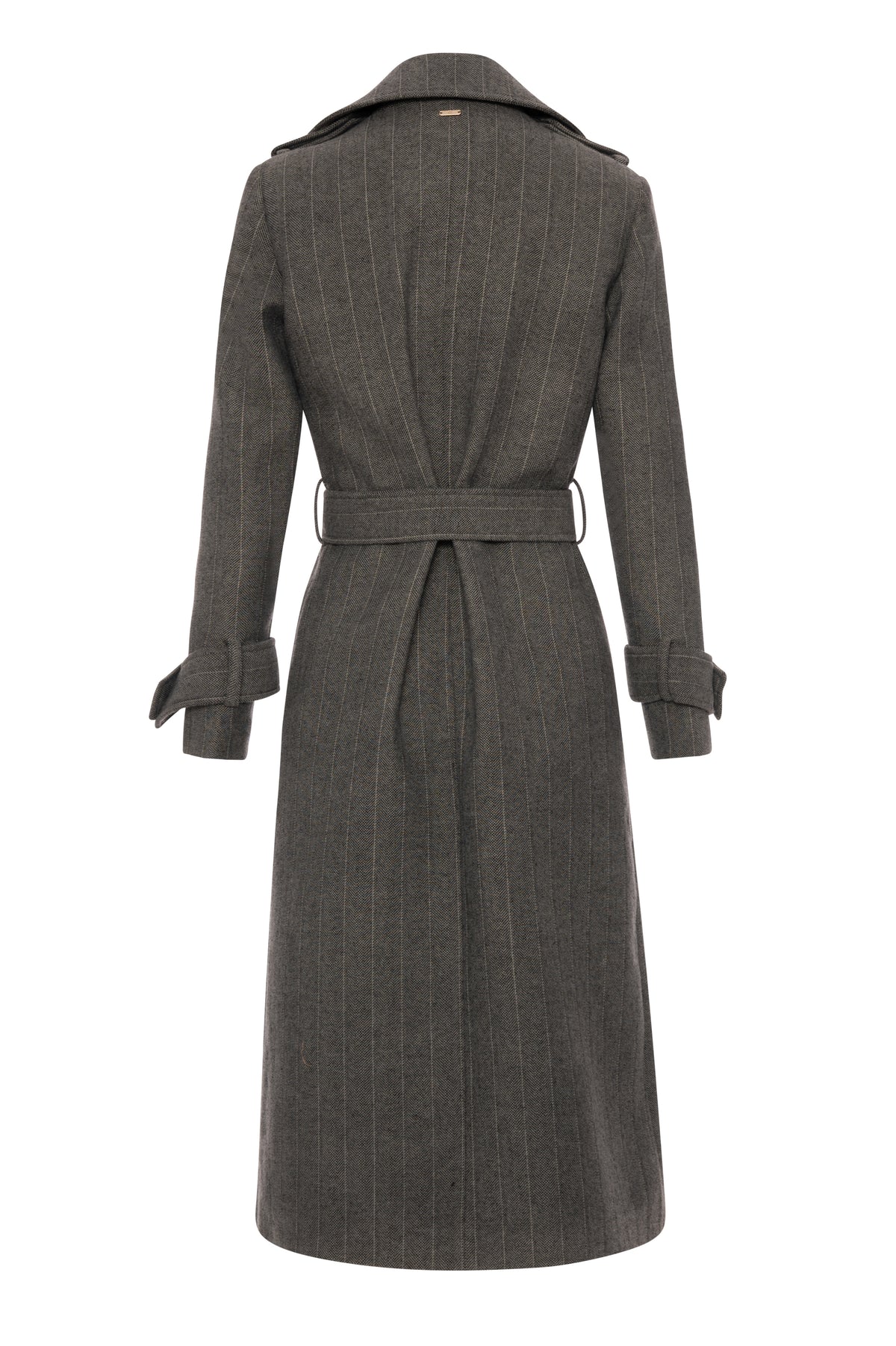 Trench coat regular fit made in pinstriped fabric with wool Fracomina FR26WC1004W723D4-KF8-2