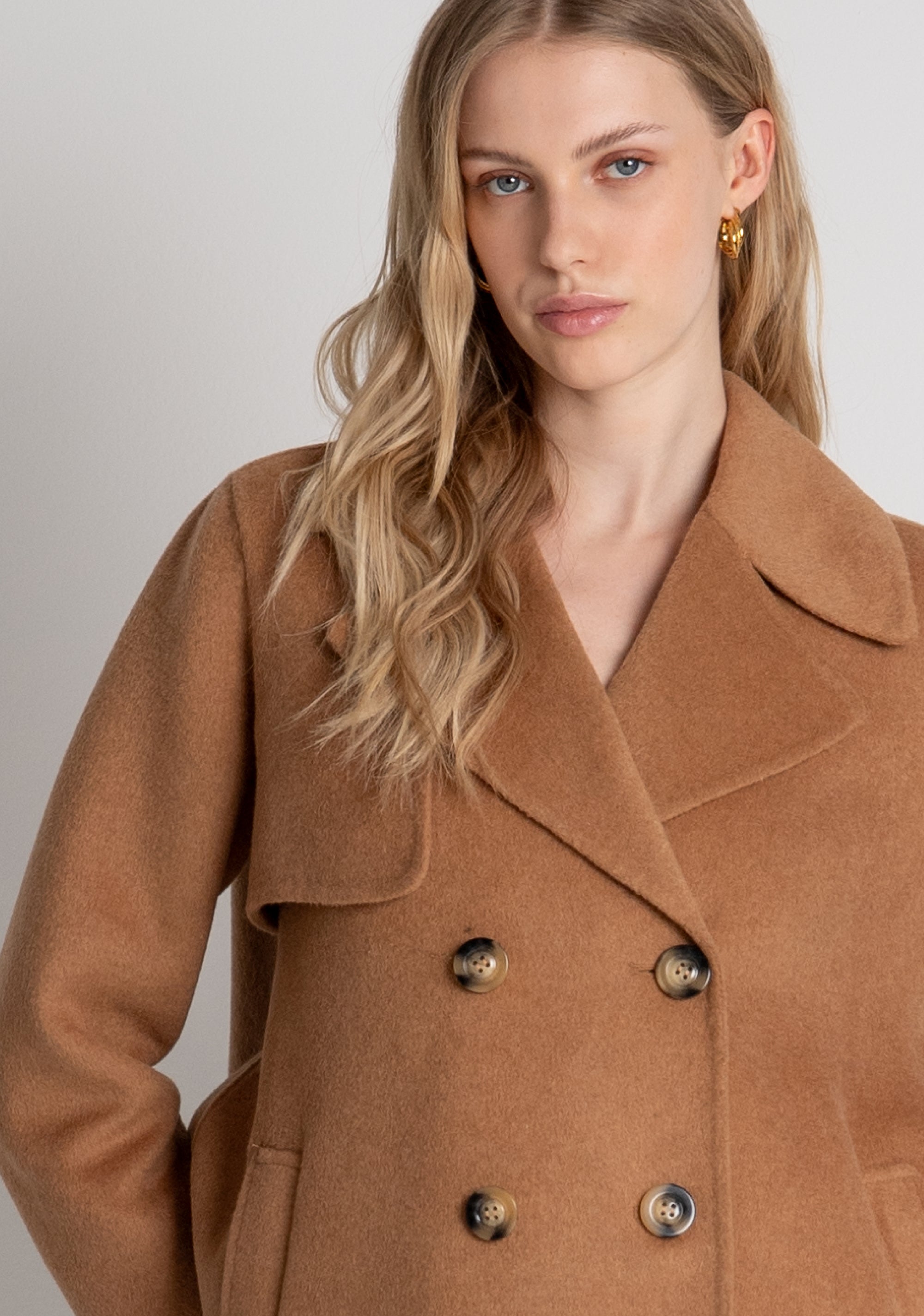 A-shaped coat made in cloth with wool Fracomina FR26WC1008W80801-093-3