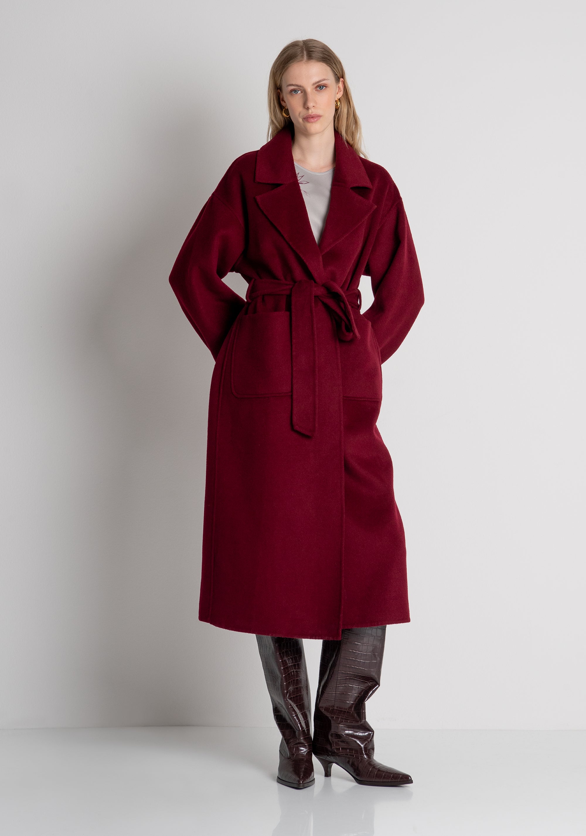 Long coat regular fit with wool Fracomina FR26WC1012W80801-R68-2
