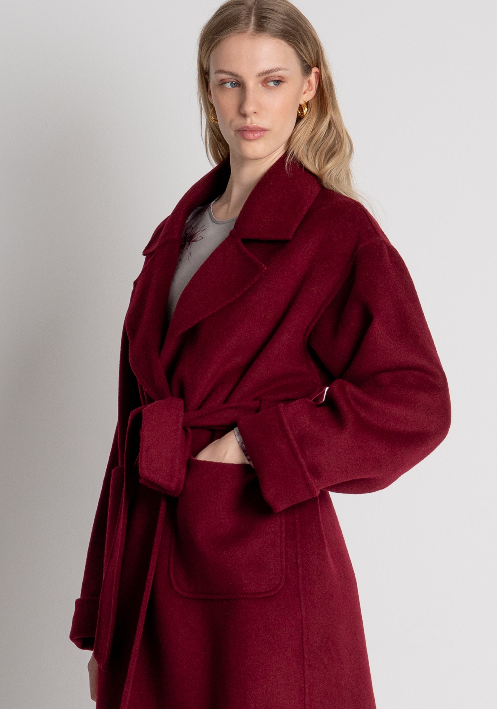 Long coat regular fit with wool Fracomina FR26WC1012W80801-R68-3