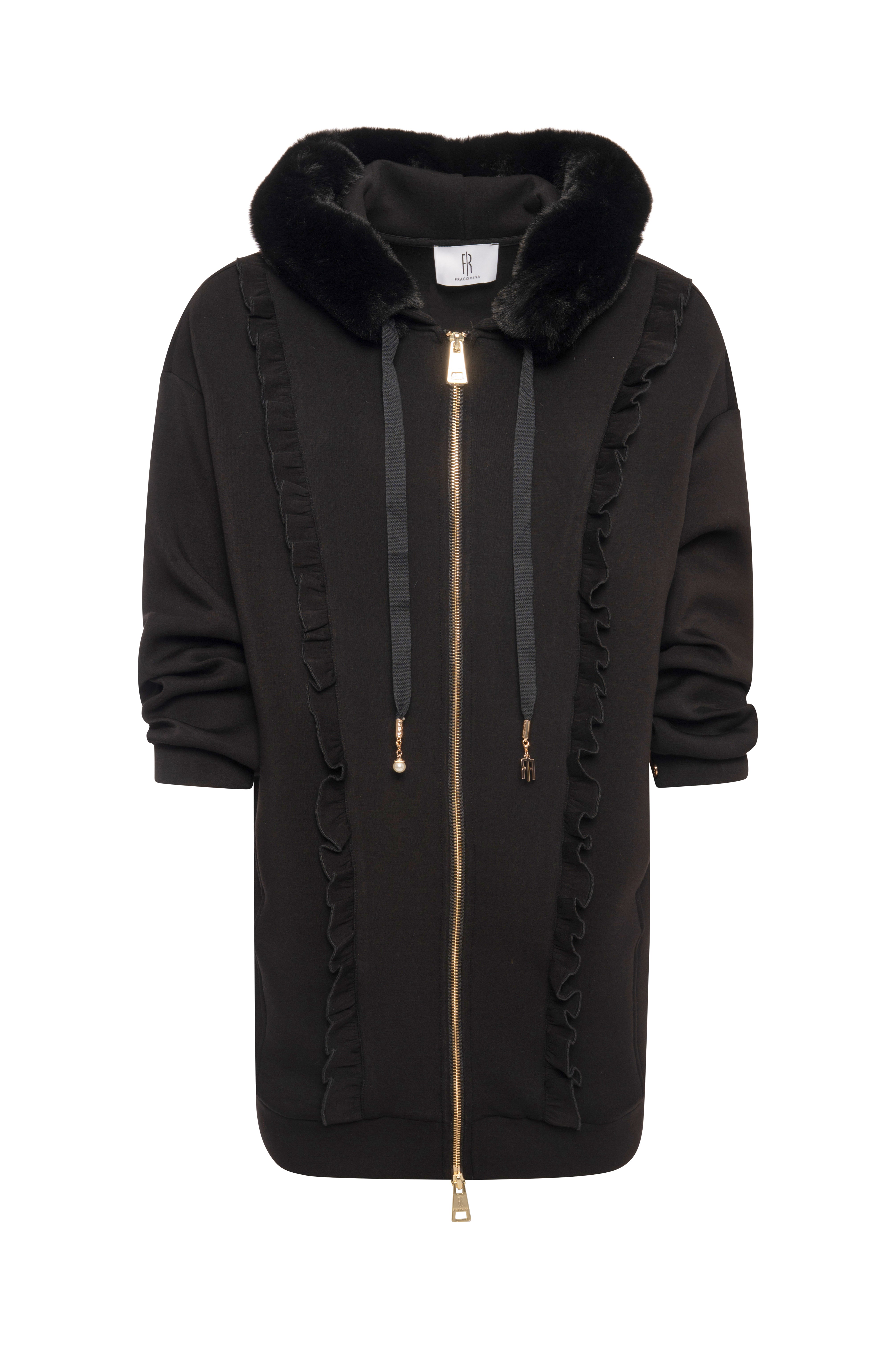 Long sweater regular fit with hood Fracomina FR26WC2001F41601-K01-1