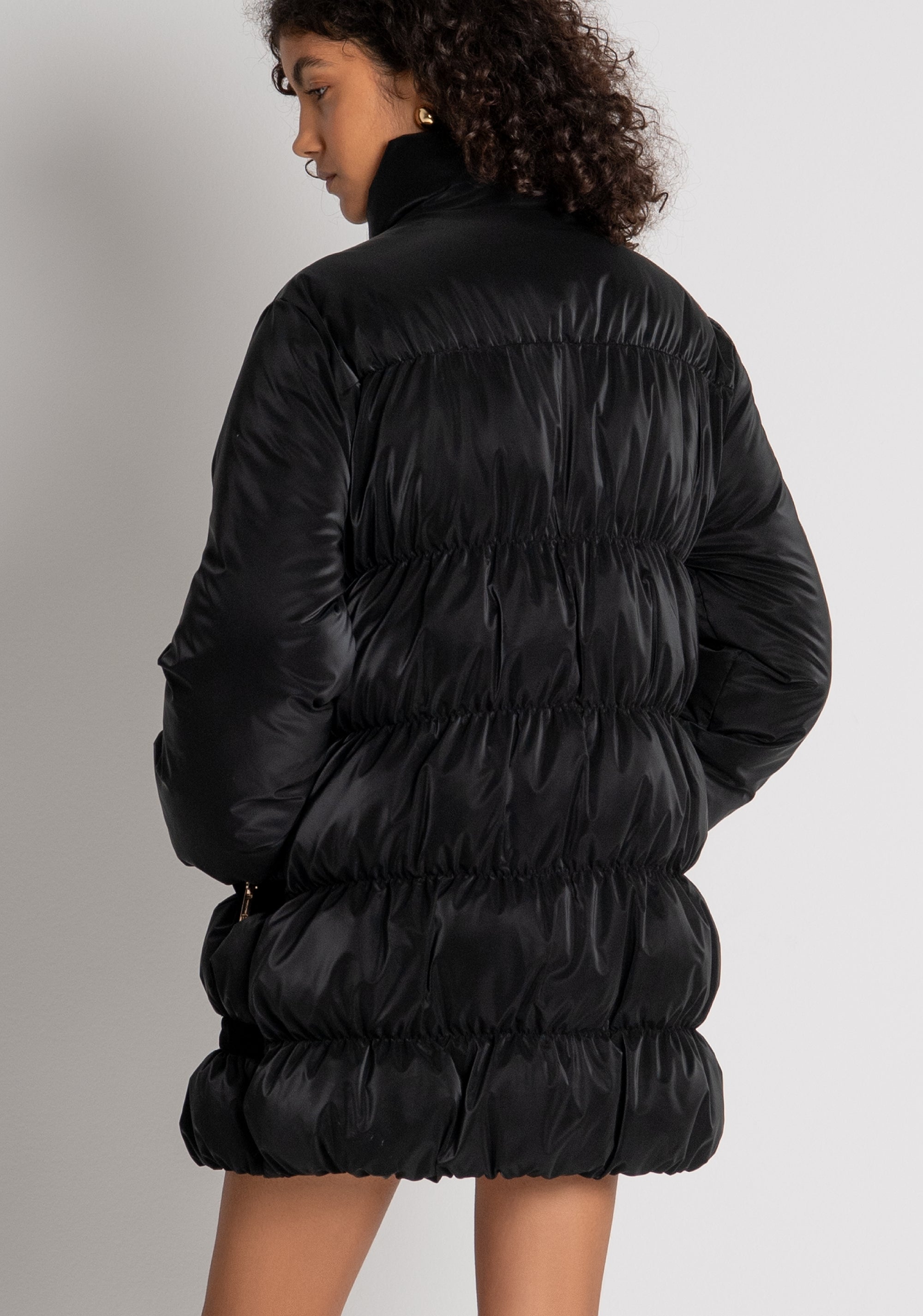 Padded jacket regular fit with bows made in velvet Fracomina FR26WC3003O45801-053-4