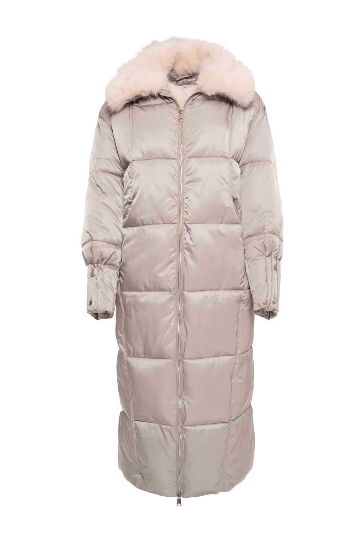 Long padded jacket regular fit with neck made in fake fur Fracomina FR26WC3011O45801-KE2-1