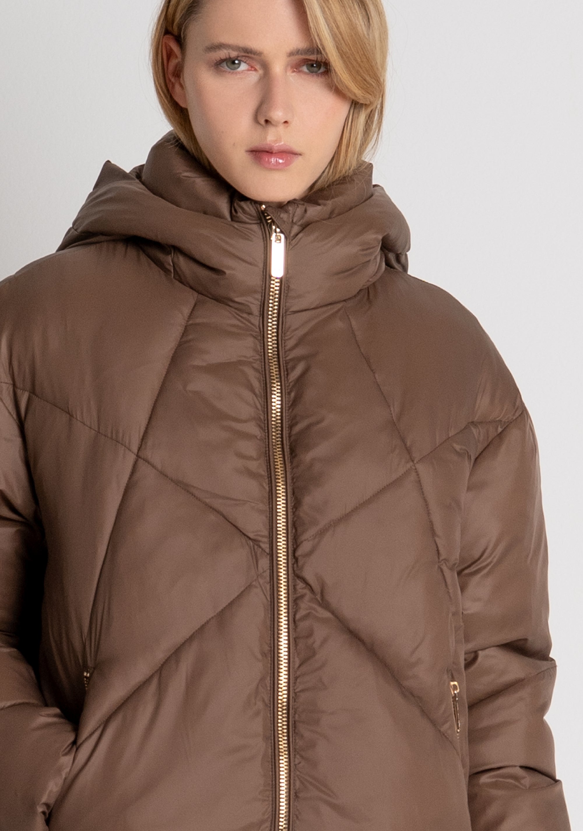 Padded jacket regular fit with hood Fracomina FR26WC3017O46401-149-2