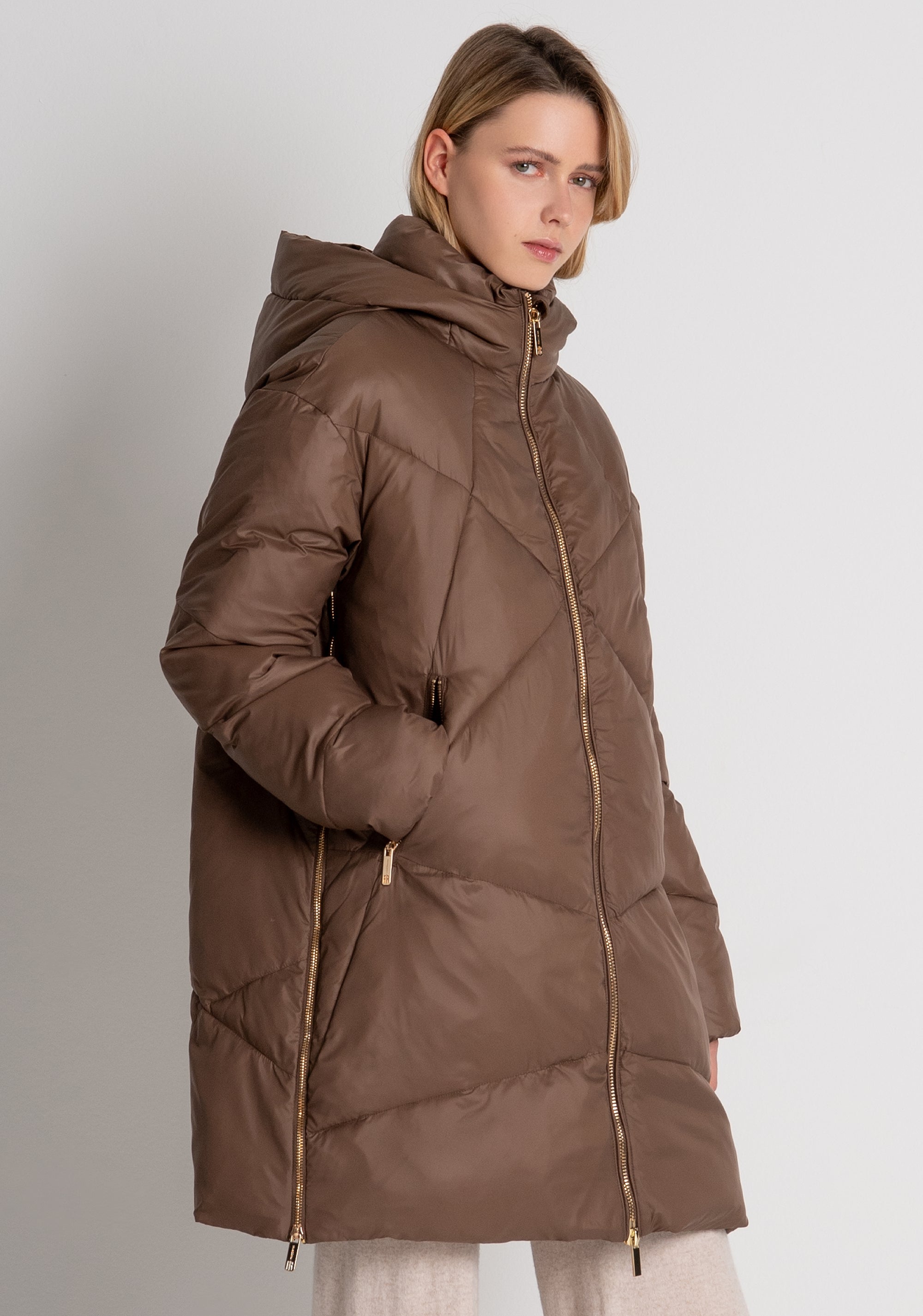 Padded jacket regular fit with hood Fracomina FR26WC3017O46401-149-3