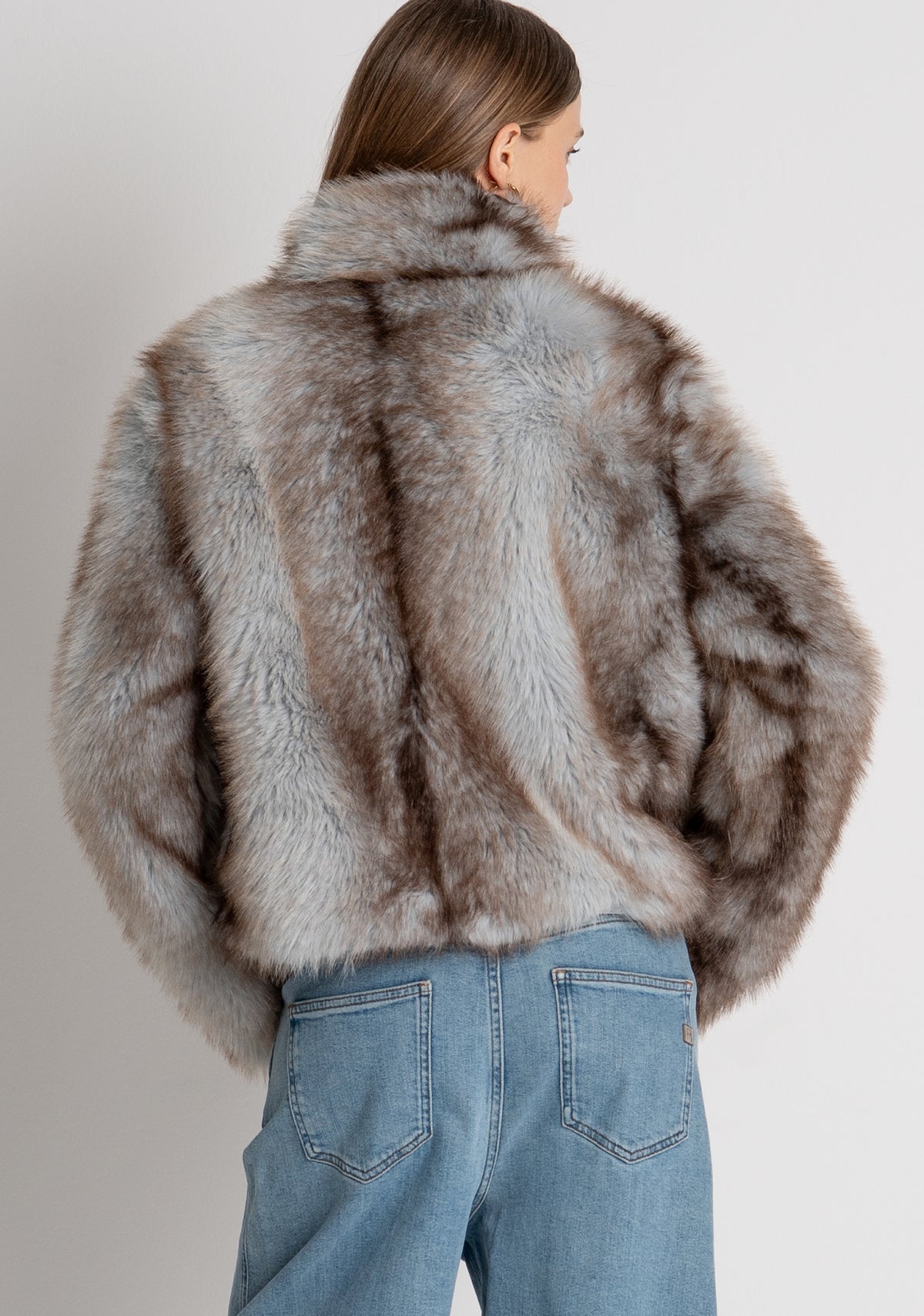 Jacket cropped made in fake fur Fracomina FR26WC4003O44501-T12-4