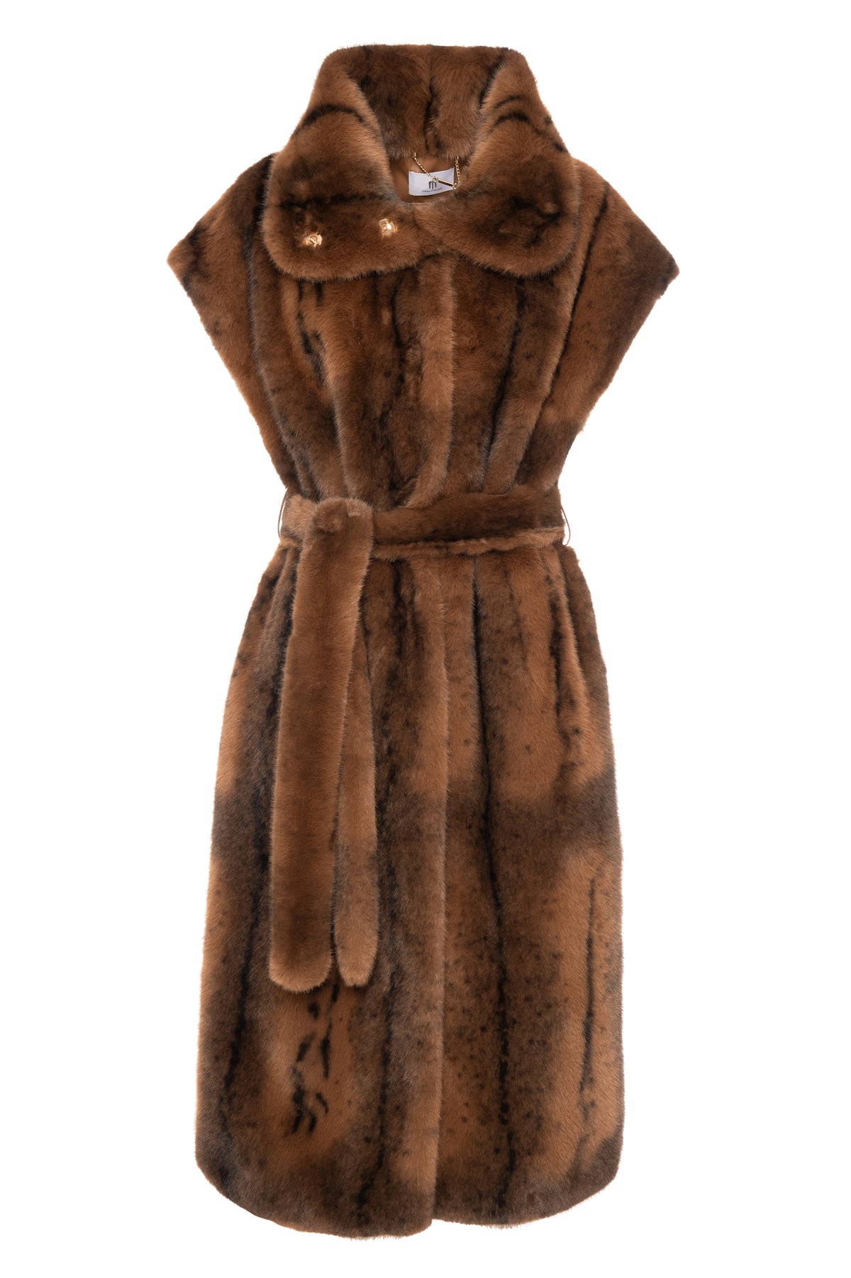 Long sleeveless jacket made in fake fur Fracomina FR26WC4009O44501-KF9-1_12961f17-1891-4139-bbea-a51c3cba6fb4
