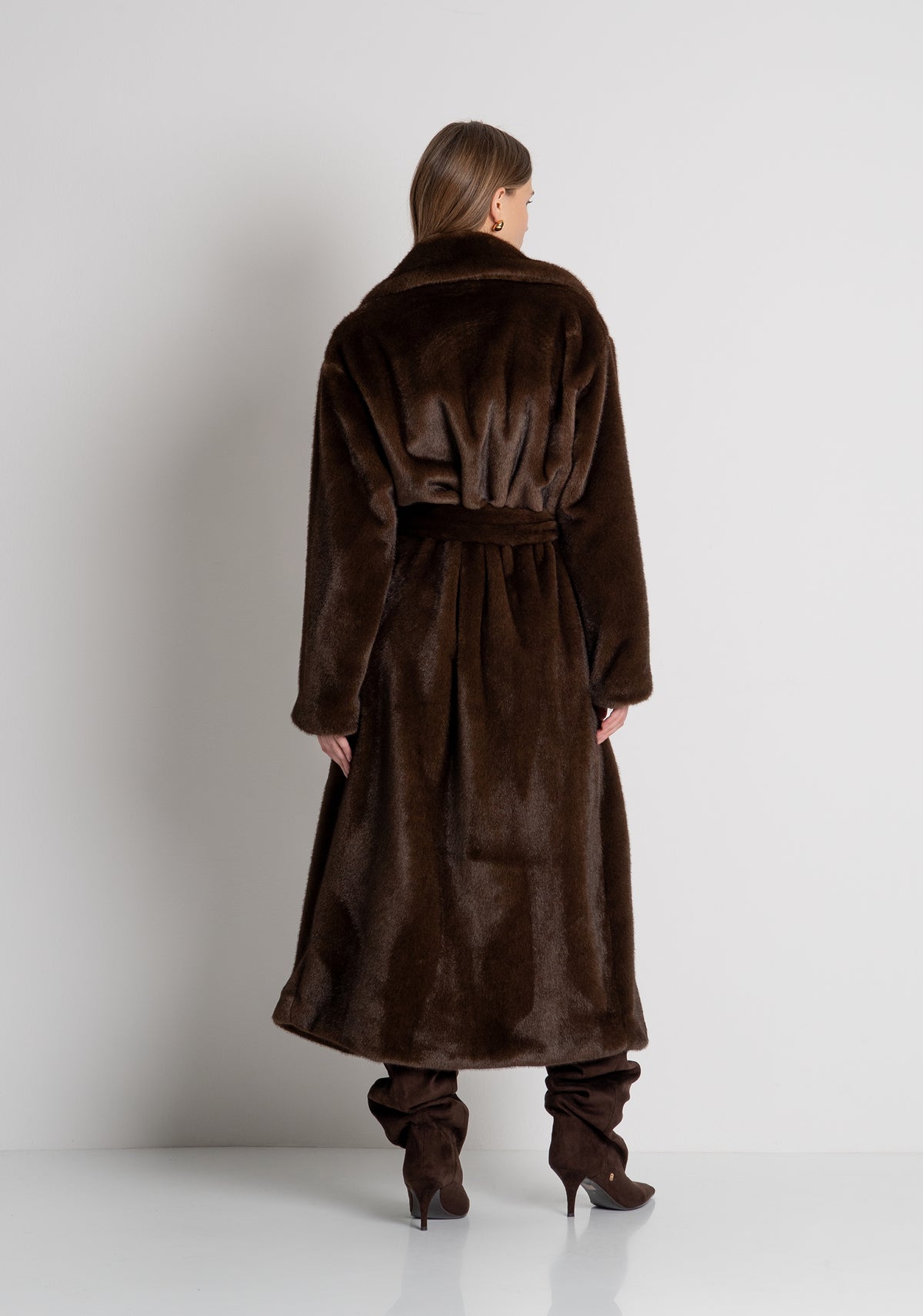 Long jacket regular fit made in fake fur Fracomina FR26WC4012O44501-091-4