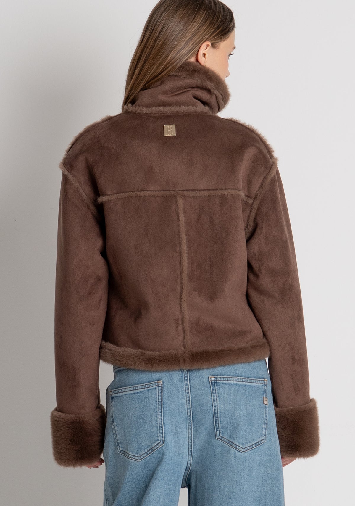 Jacket regular fit made in fake shearling Fracomina FR26WC4015O46701-091-5