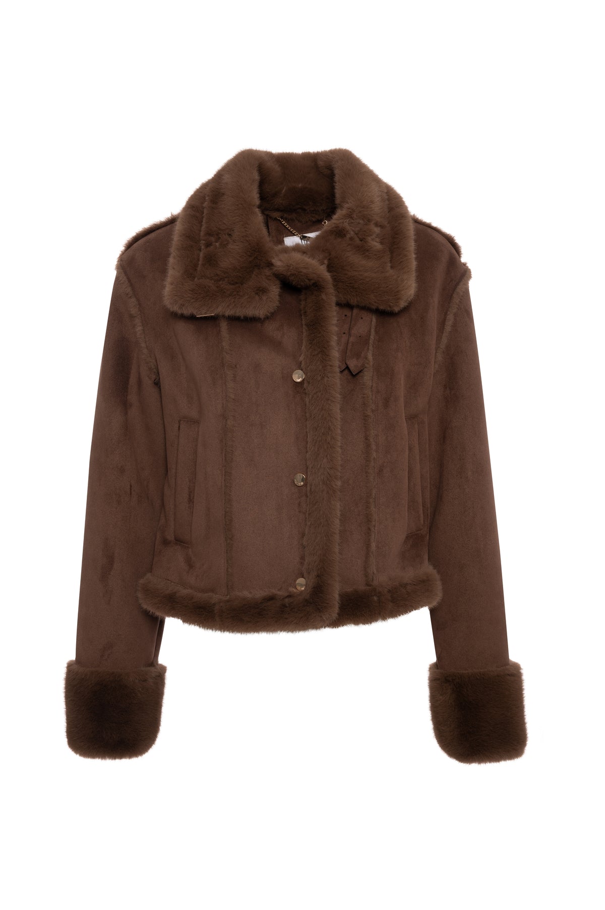 Jacket regular fit made in fake shearling Fracomina FR26WC4015O46701-K06-1_48f9c7a3-559c-4354-a3ac-3feca990fdf9