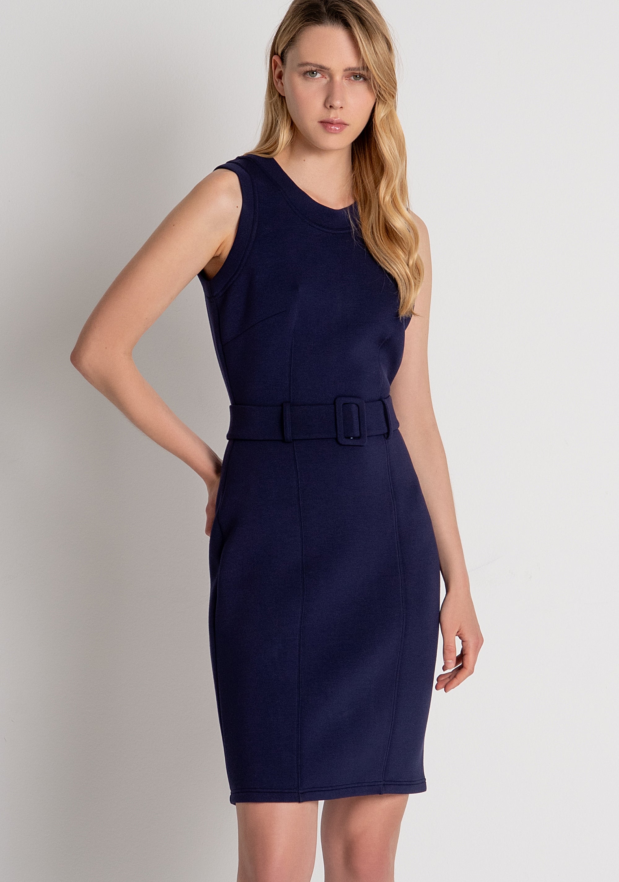 Dress slim fit middle length made in stretch fabric Fracomina FR26WD2013F41601-117-3