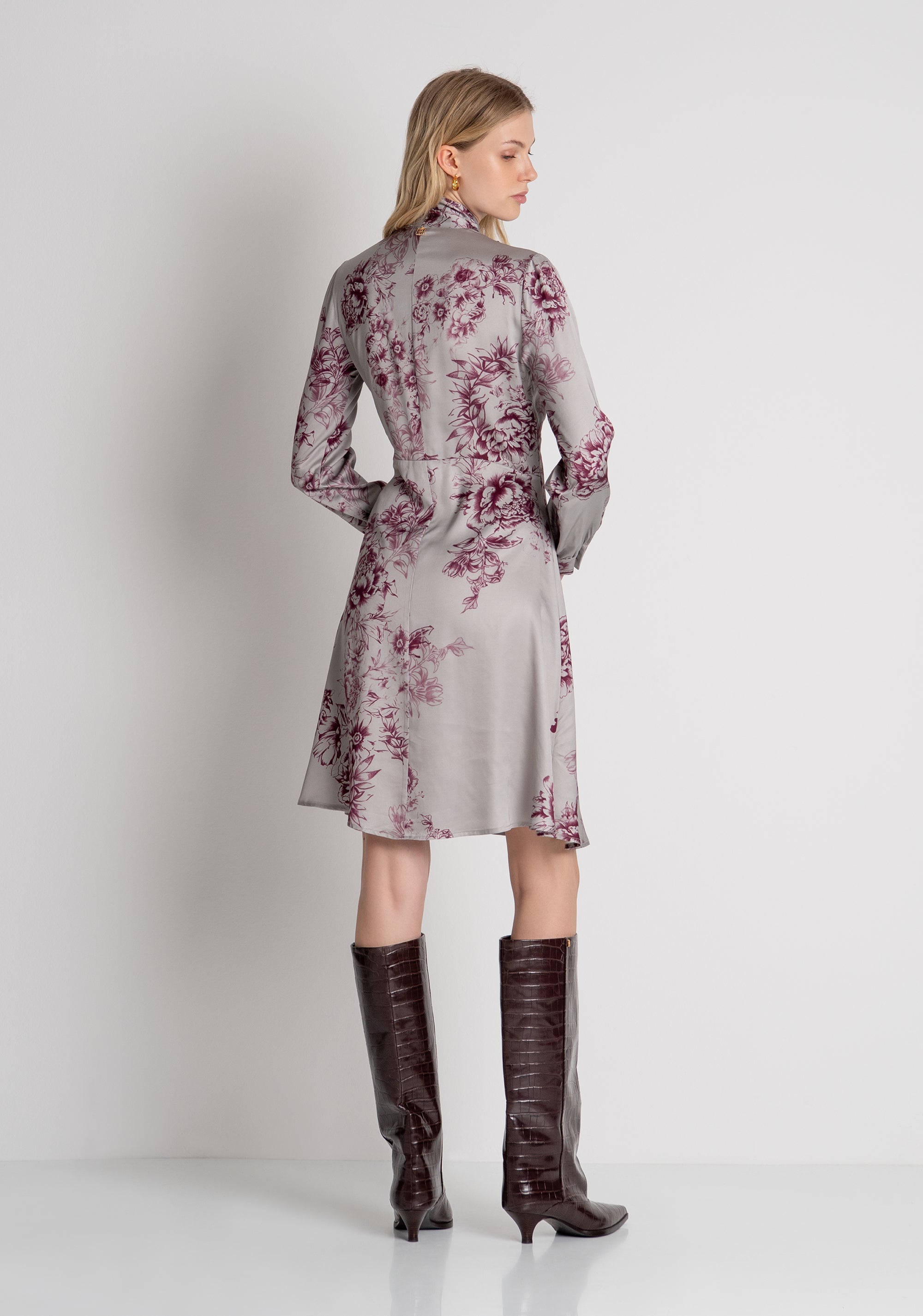 Dress regular fit middle length with flowery pattern Fracomina FR26WD2017W583K2-179-4