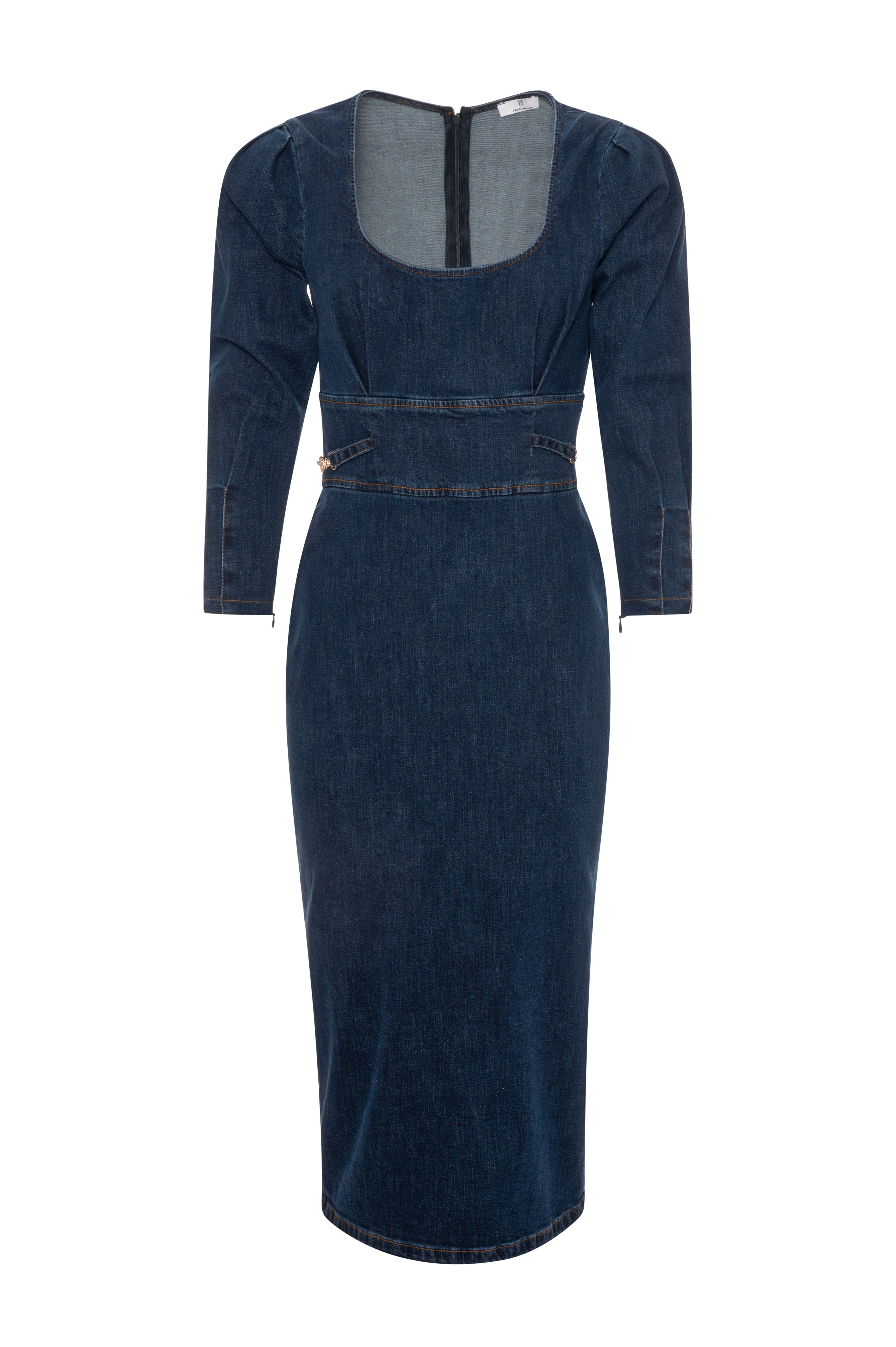 Dress slim fit middle length made in denim with middle wash Fracomina FR26WD4003D47602-KG1-1
