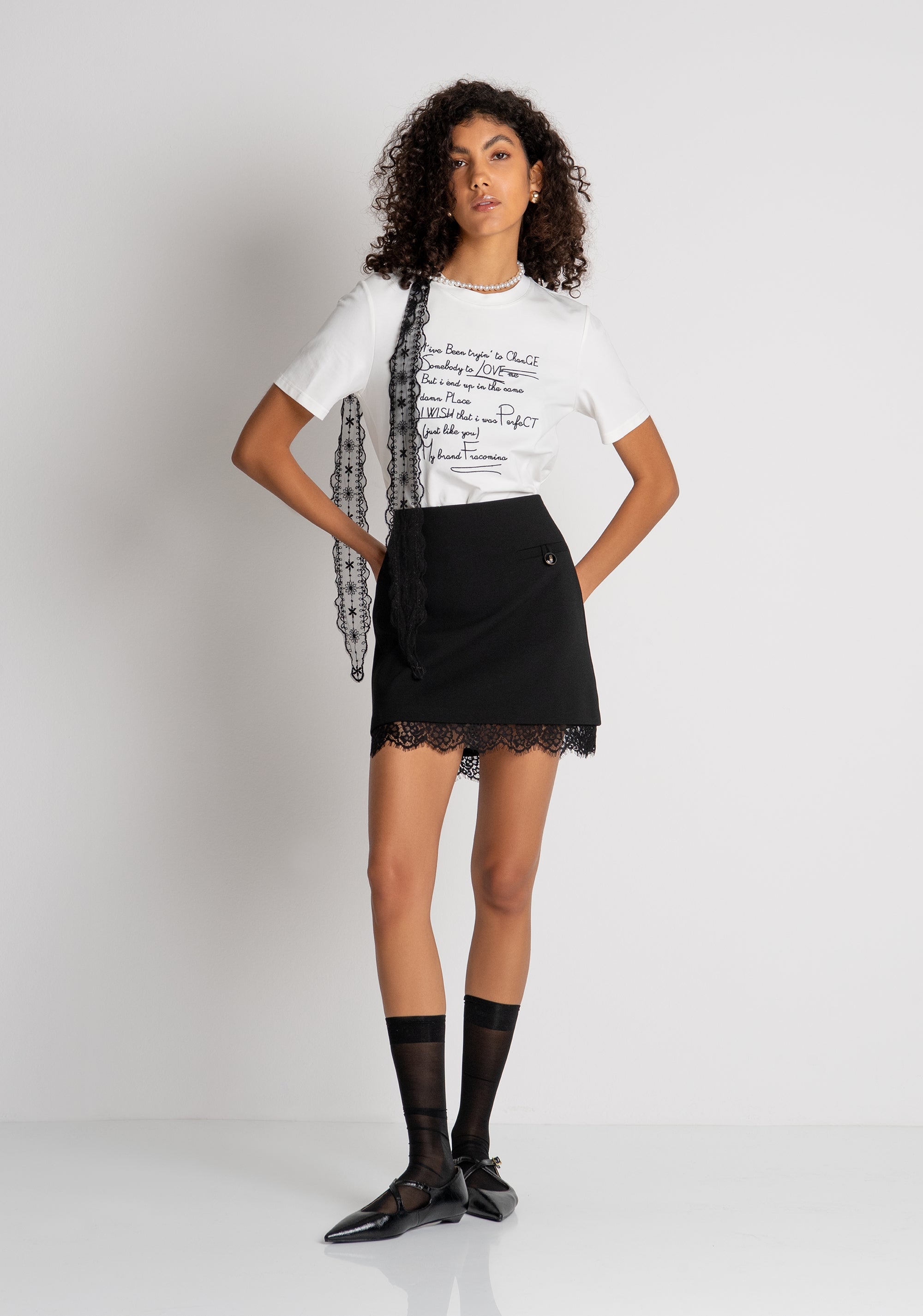 Mini skirt slim fit made in stretch fabric Fracomina FR26WG1002W84901-053-2